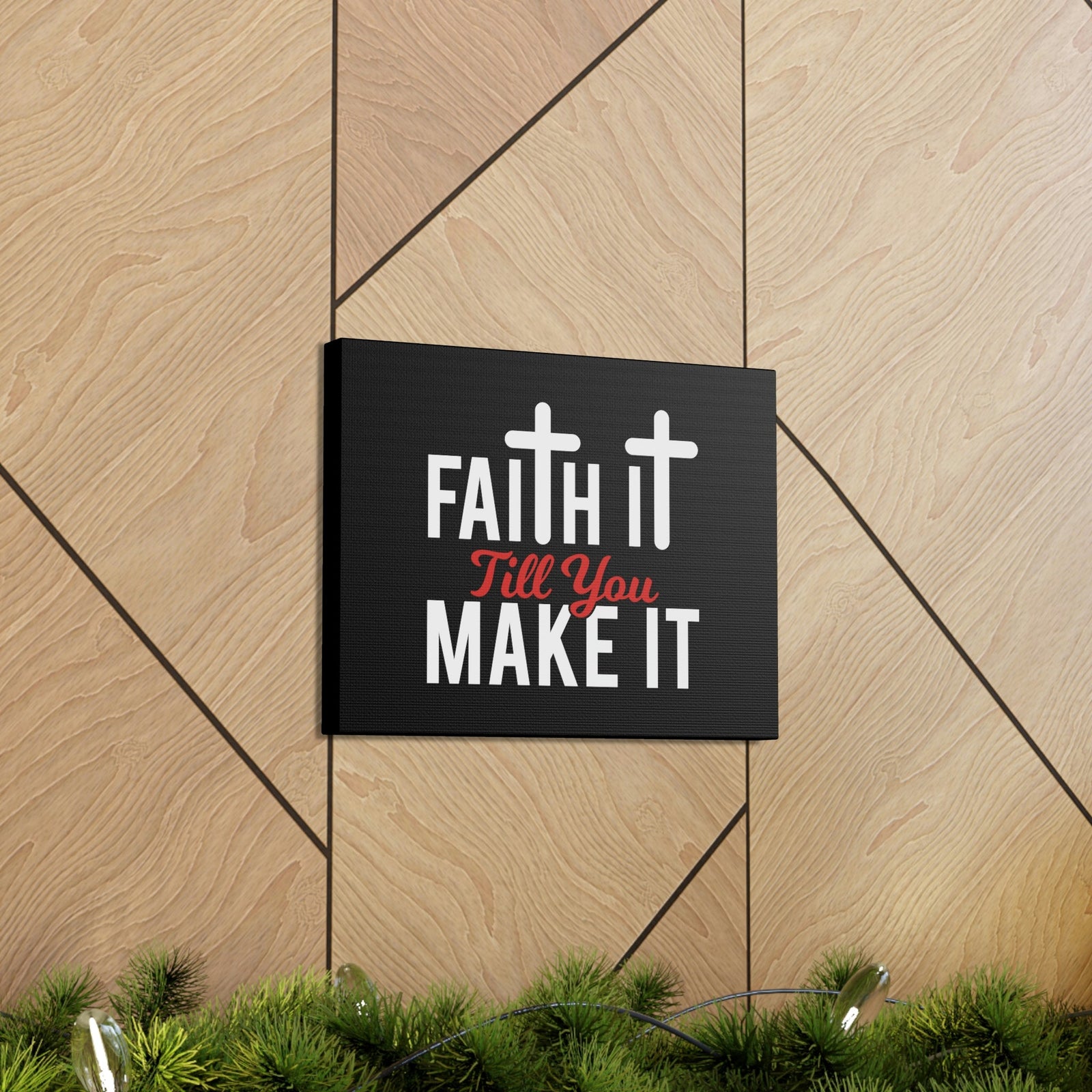 Scripture Walls Faith It Till You Make It Hebrews 11:1 Red Christian Wall Art Bible Verse Print Ready to Hang Unframed-Express Your Love Gifts