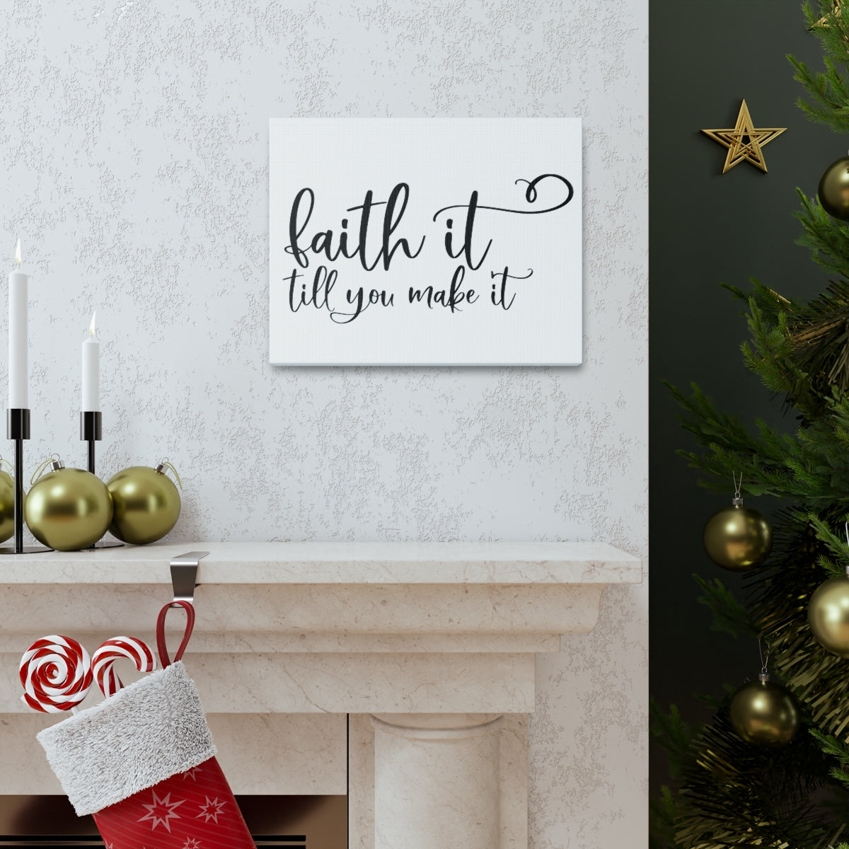 Scripture Walls Faith It Till You Make It Isaiah 26:4 Christian Wall Art Print Ready to Hang Unframed-Express Your Love Gifts