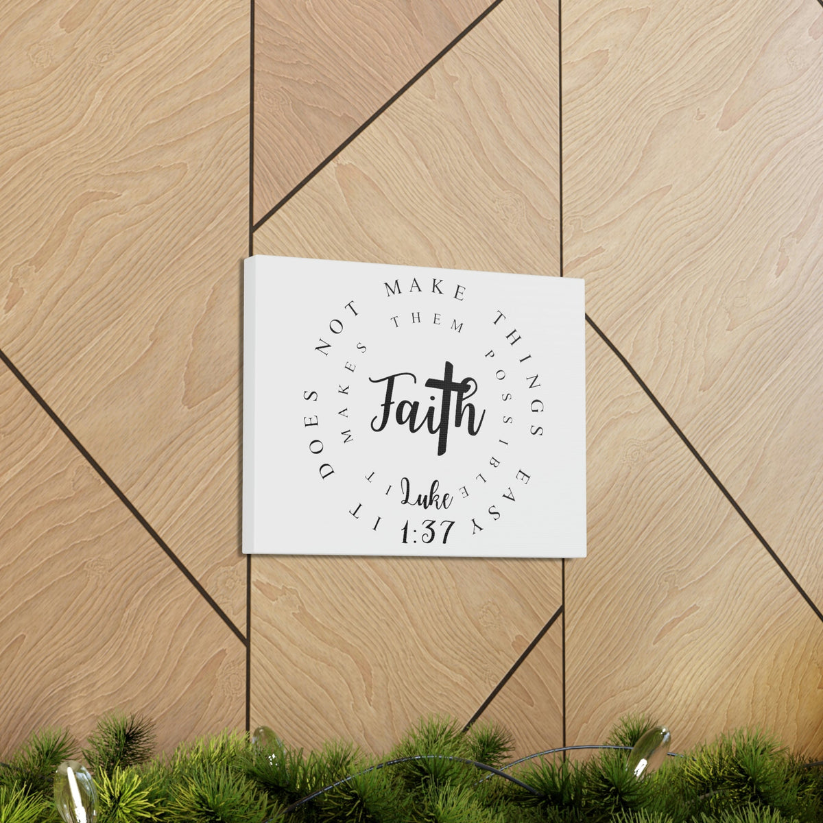 Scripture Walls Faith Luke 1:37 Bible Verse Canvas Christian Wall Art Ready to Hang Unframed-Express Your Love Gifts