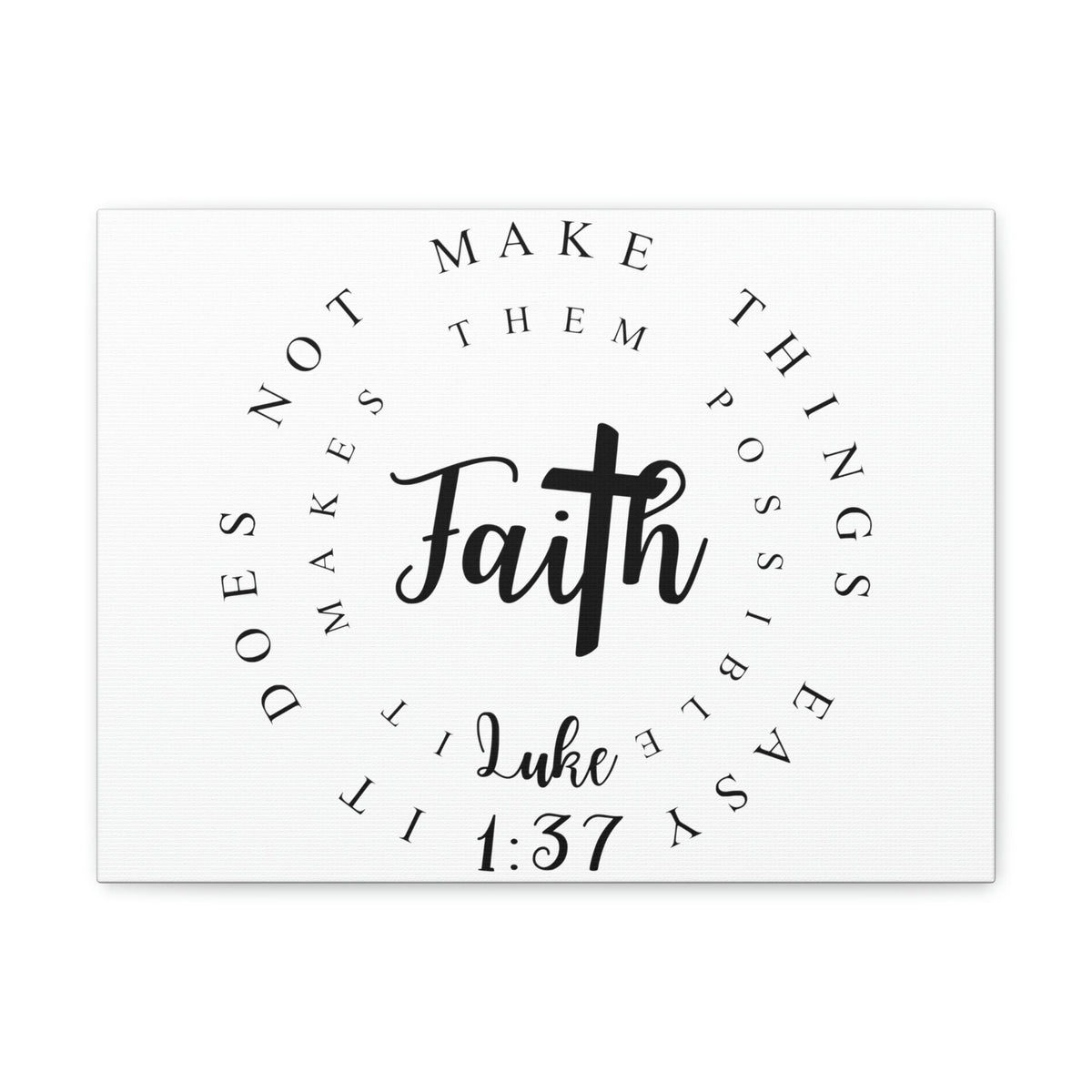 Scripture Walls Faith Luke 1:37 Bible Verse Canvas Christian Wall Art Ready to Hang Unframed-Express Your Love Gifts