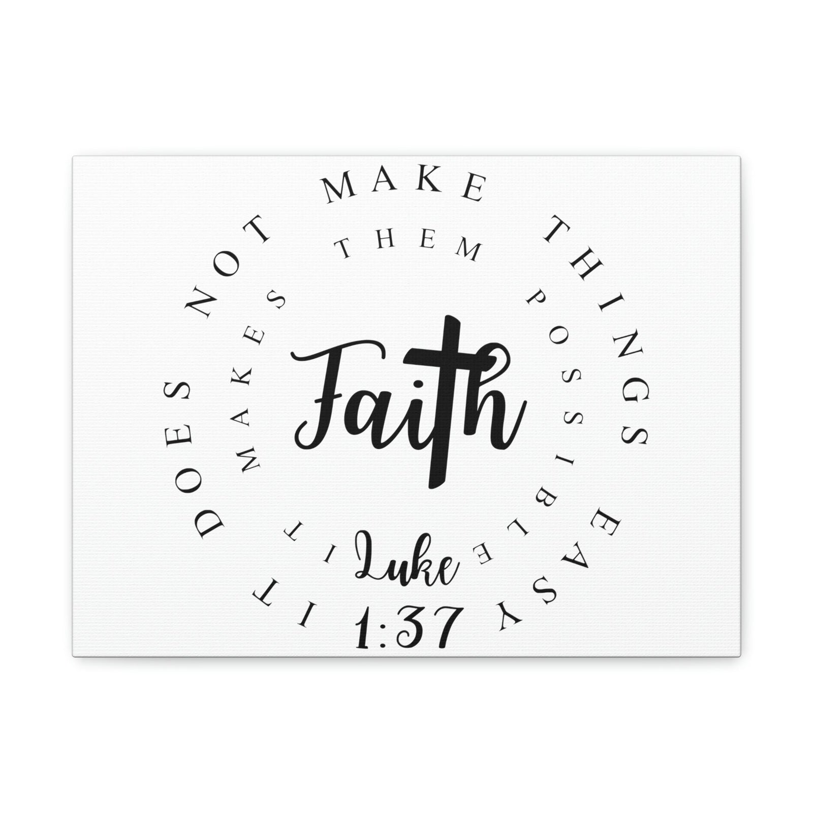 Scripture Walls Faith Luke 1:37 Bible Verse Canvas Christian Wall Art Ready to Hang Unframed-Express Your Love Gifts