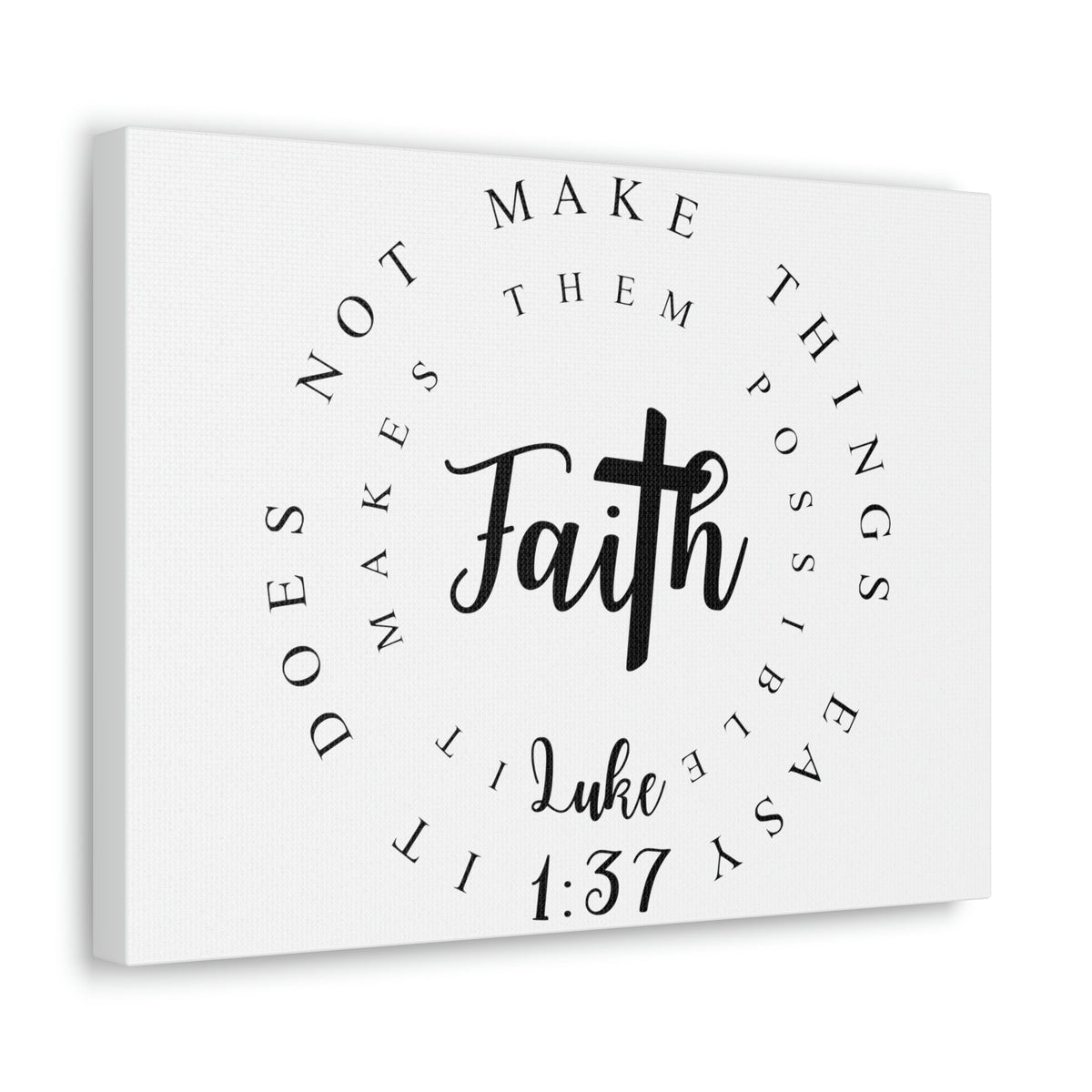 Scripture Walls Faith Luke 1:37 Bible Verse Canvas Christian Wall Art Ready to Hang Unframed-Express Your Love Gifts