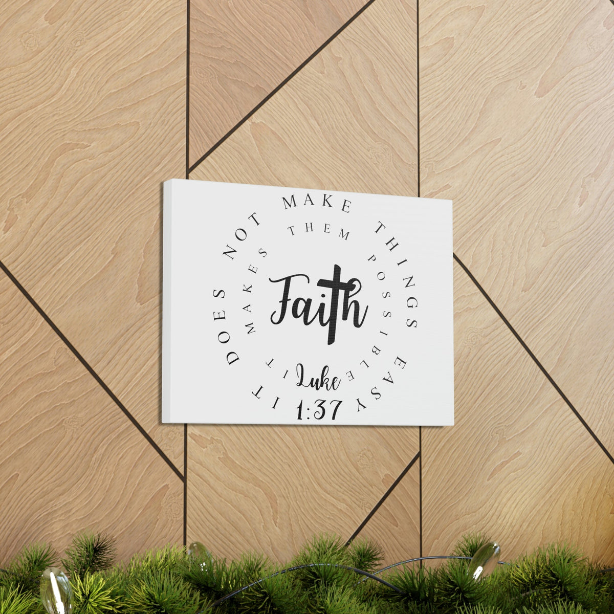Scripture Walls Faith Luke 1:37 Bible Verse Canvas Christian Wall Art Ready to Hang Unframed-Express Your Love Gifts