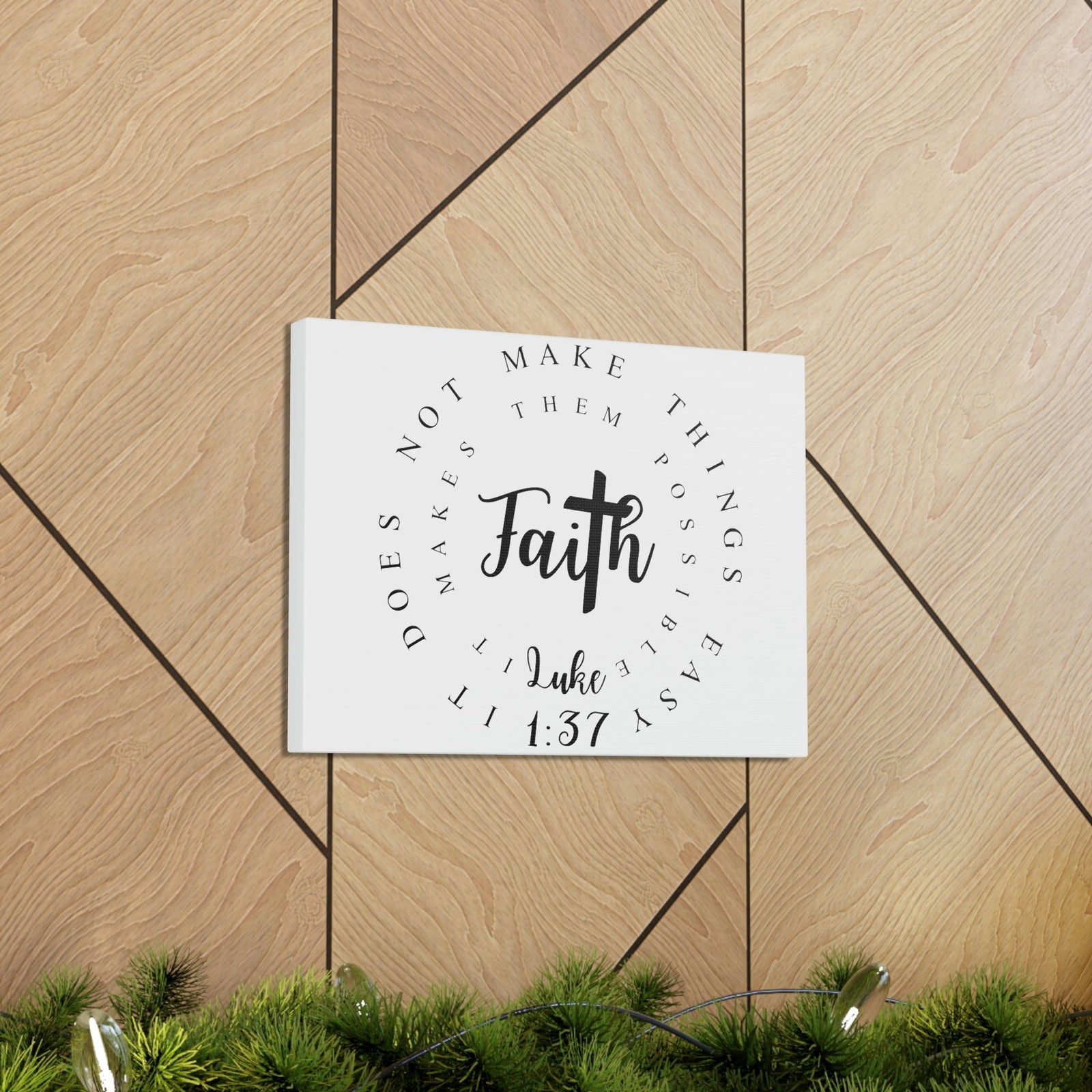 Scripture Walls Faith Luke 1:37 Bible Verse Canvas Christian Wall Art Ready to Hang Unframed-Express Your Love Gifts