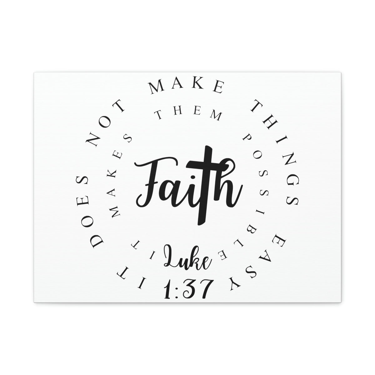 Scripture Walls Faith Luke 1:37 Bible Verse Canvas Christian Wall Art Ready to Hang Unframed-Express Your Love Gifts