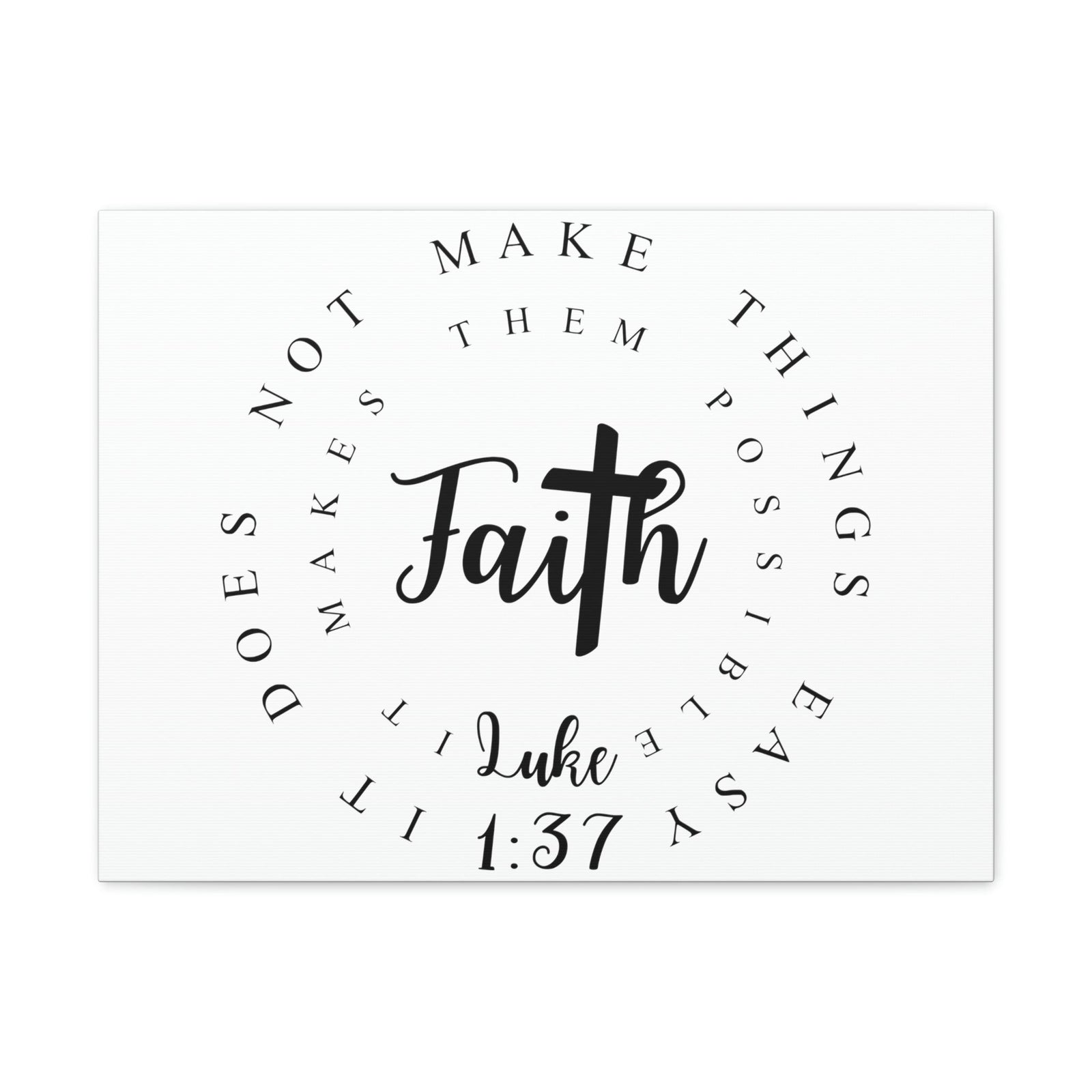 Scripture Walls Faith Luke 1:37 Bible Verse Canvas Christian Wall Art Ready to Hang Unframed-Express Your Love Gifts