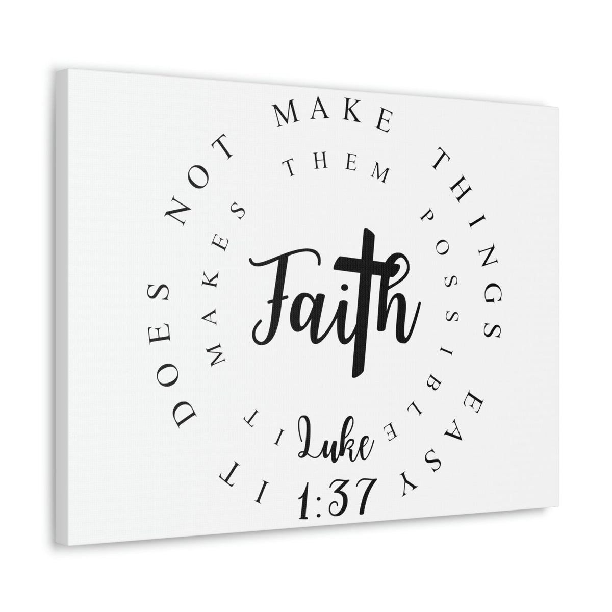 Scripture Walls Faith Luke 1:37 Bible Verse Canvas Christian Wall Art Ready to Hang Unframed-Express Your Love Gifts