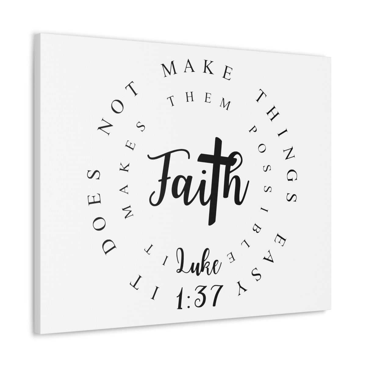 Scripture Walls Faith Luke 1:37 Bible Verse Canvas Christian Wall Art Ready to Hang Unframed-Express Your Love Gifts