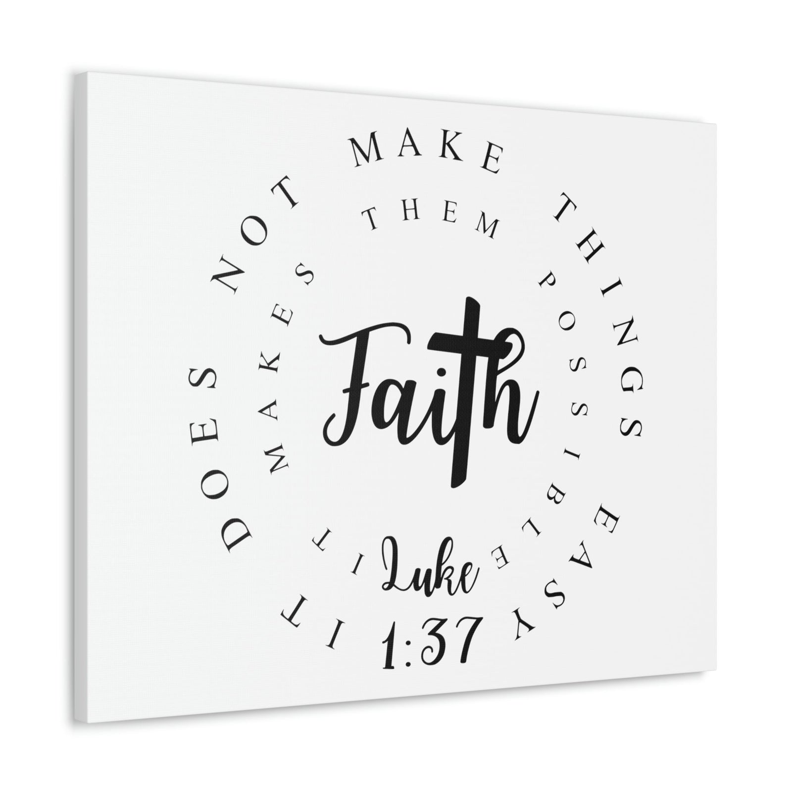 Scripture Walls Faith Luke 1:37 Bible Verse Canvas Christian Wall Art Ready to Hang Unframed-Express Your Love Gifts