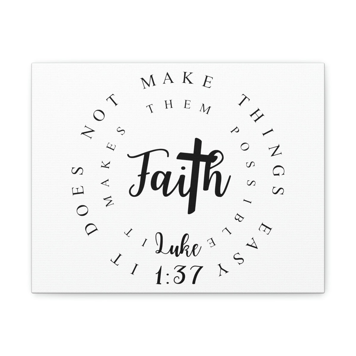 Scripture Walls Faith Luke 1:37 Bible Verse Canvas Christian Wall Art Ready to Hang Unframed-Express Your Love Gifts