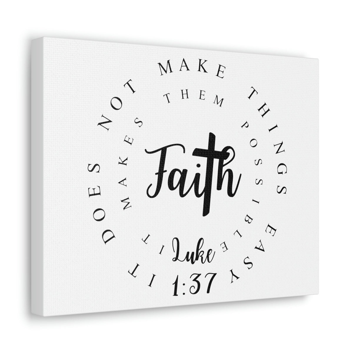 Scripture Walls Faith Luke 1:37 Bible Verse Canvas Christian Wall Art Ready to Hang Unframed-Express Your Love Gifts