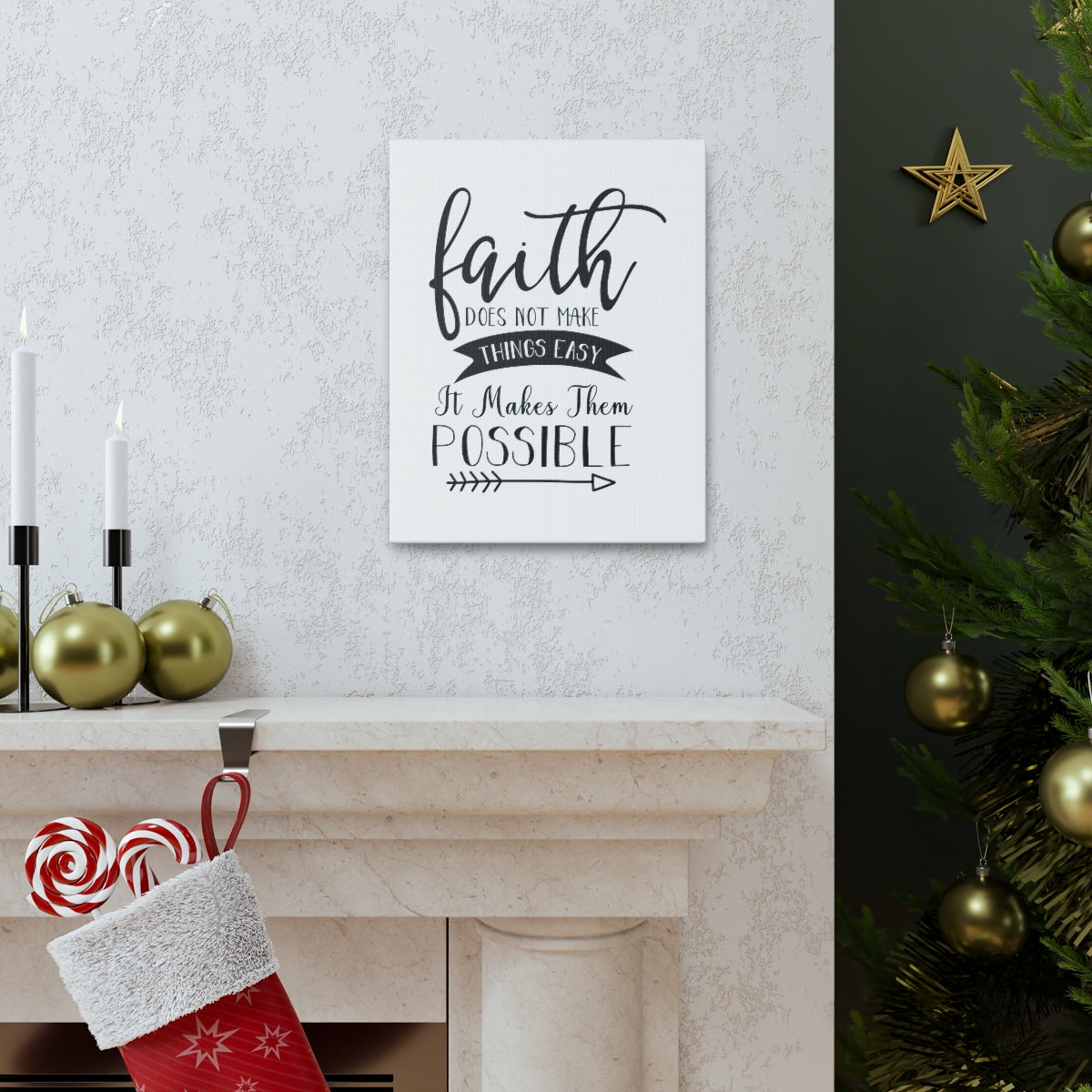 Scripture Walls Faith Makes Them Possible Luke 1:37 Christian Wall Art Print Ready to Hang Unframed-Express Your Love Gifts