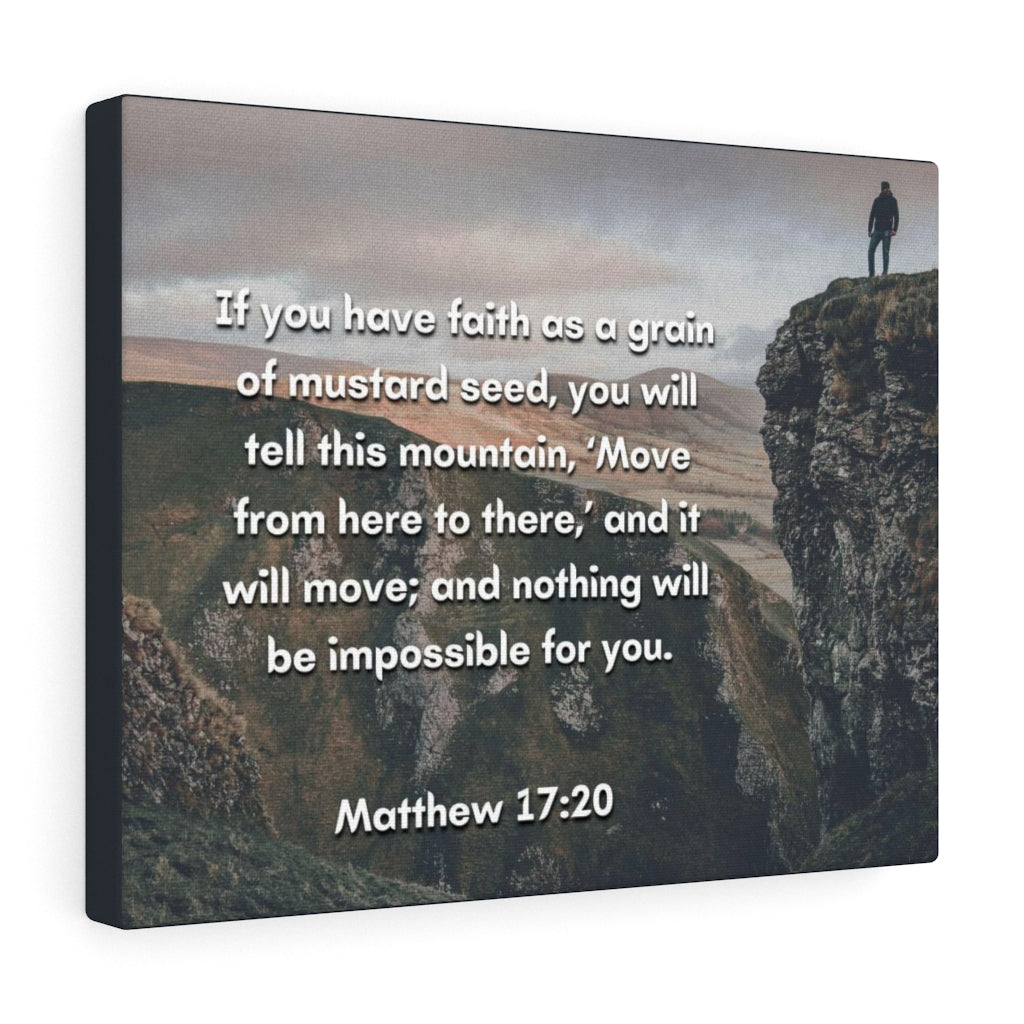Scripture Walls Faith Matthew 17:20 Bible Verse Canvas Christian Wall Art Ready to Hang Unframed-Express Your Love Gifts