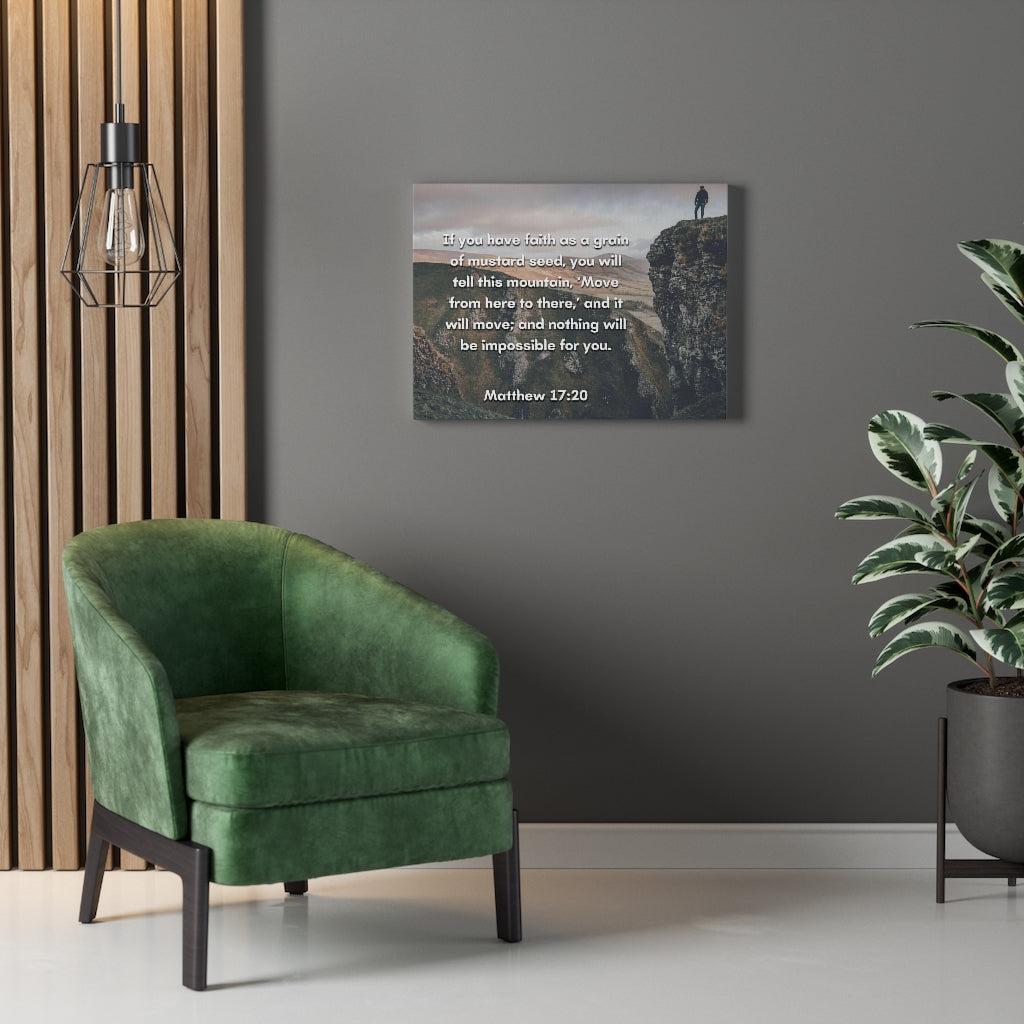 Scripture Walls Faith Matthew 17:20 Bible Verse Canvas Christian Wall Art Ready to Hang Unframed-Express Your Love Gifts