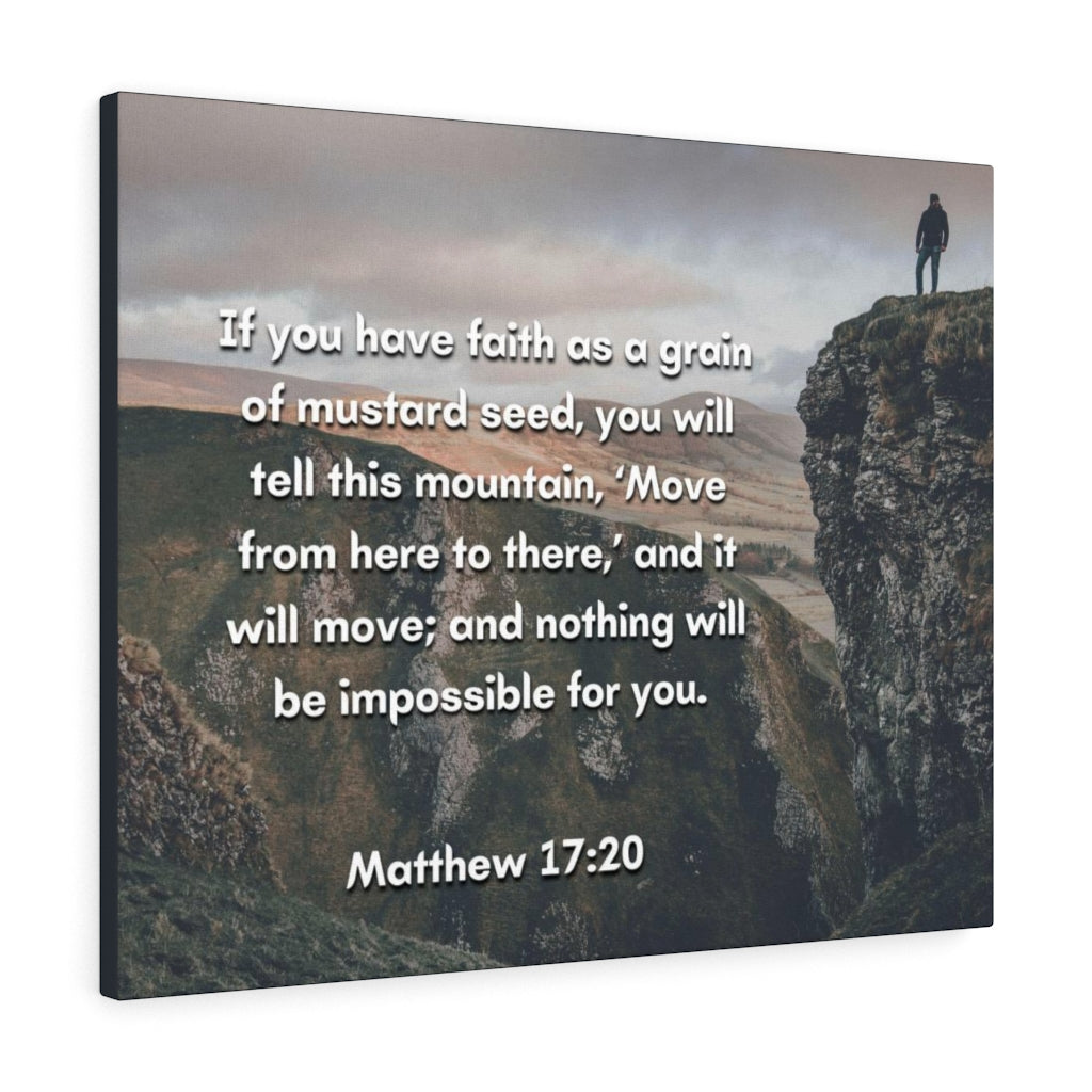 Scripture Walls Faith Matthew 17:20 Bible Verse Canvas Christian Wall Art Ready to Hang Unframed-Express Your Love Gifts