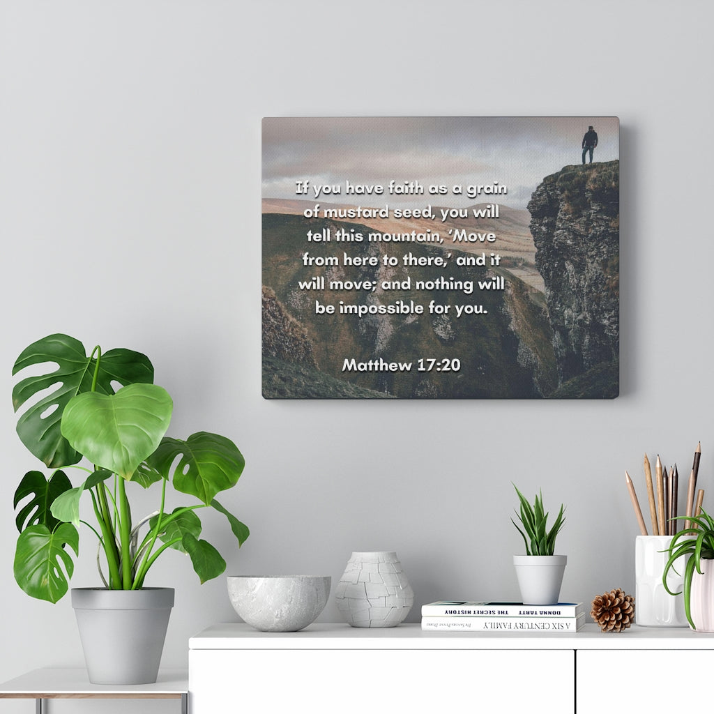 Scripture Walls Faith Matthew 17:20 Bible Verse Canvas Christian Wall Art Ready to Hang Unframed-Express Your Love Gifts
