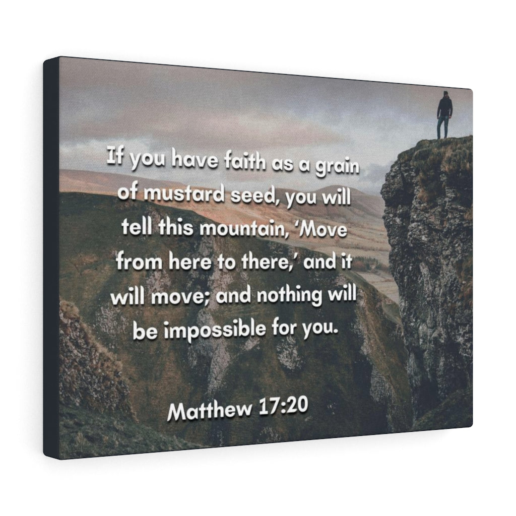 Scripture Walls Faith Matthew 17:20 Bible Verse Canvas Christian Wall Art Ready to Hang Unframed-Express Your Love Gifts