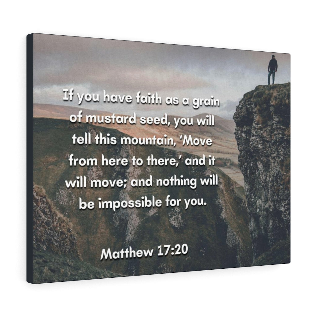 Scripture Walls Faith Matthew 17:20 Bible Verse Canvas Christian Wall Art Ready to Hang Unframed-Express Your Love Gifts