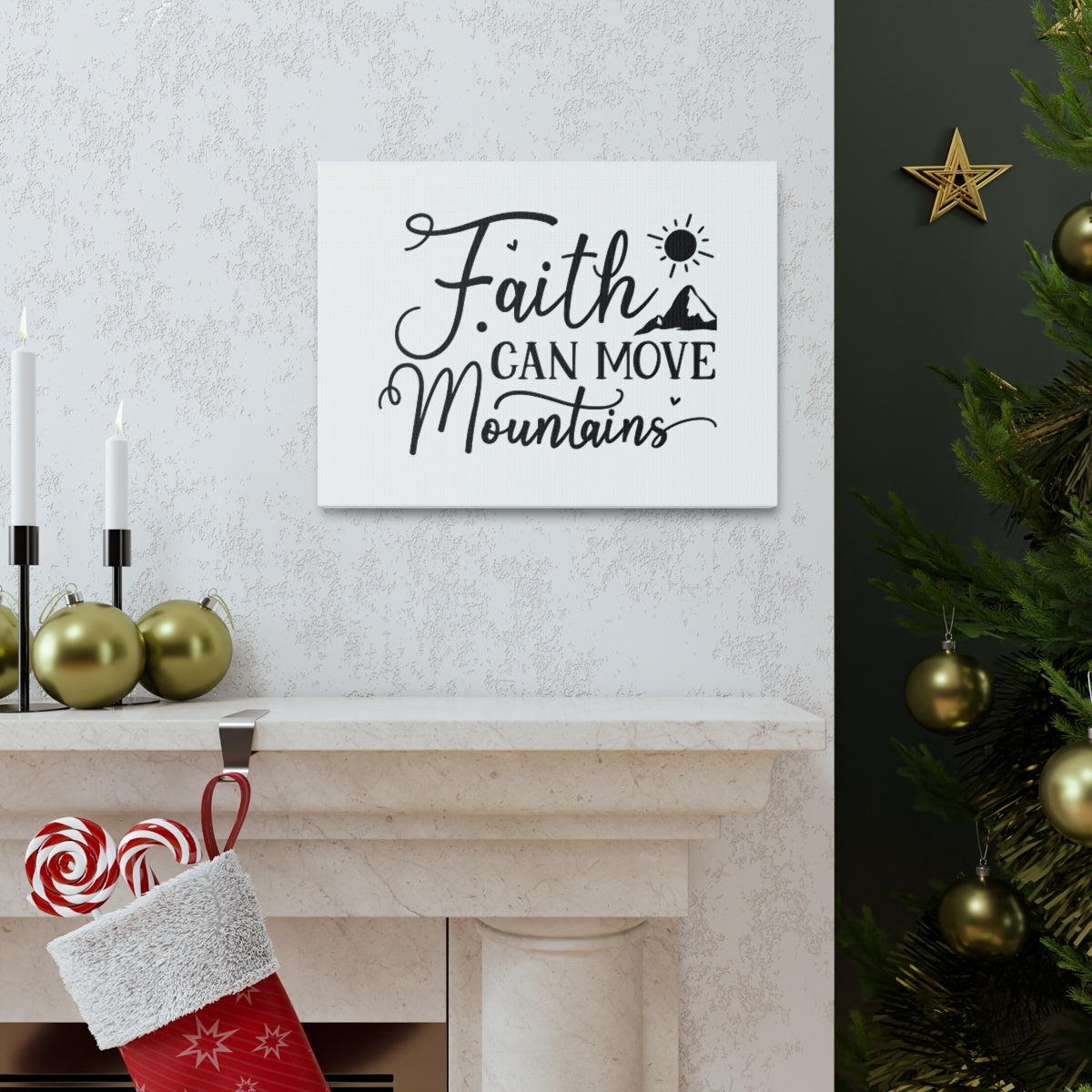 Scripture Walls Faith Mountains Mark 9:23 Christian Wall Art Bible Verse Print Ready to Hang Unframed-Express Your Love Gifts