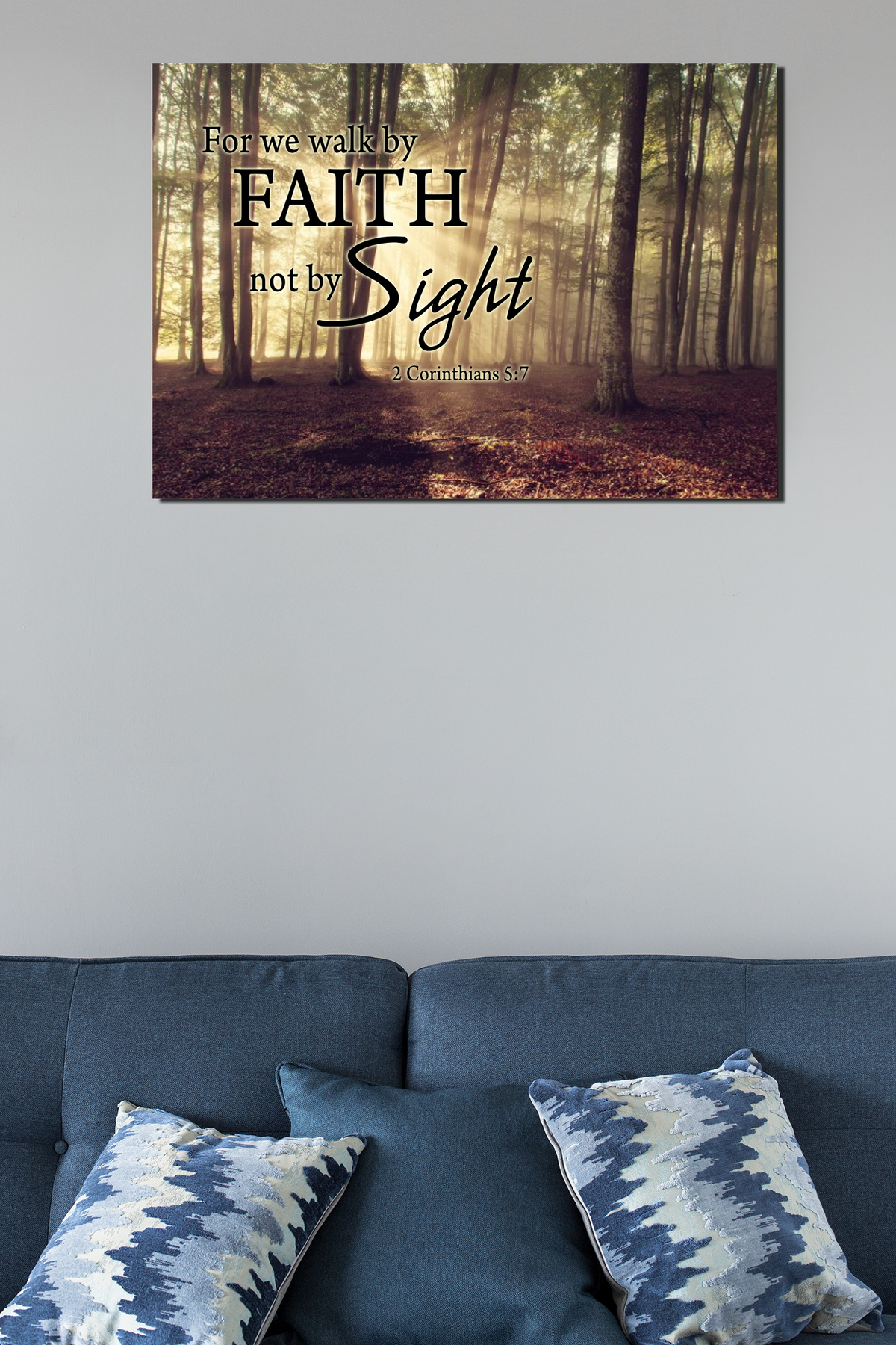 Scripture Walls Faith Not By Sight 2 Corinthians 5:7 Bible Verse Canvas Christian Wall Art Ready to Hang Unframed-Express Your Love Gifts