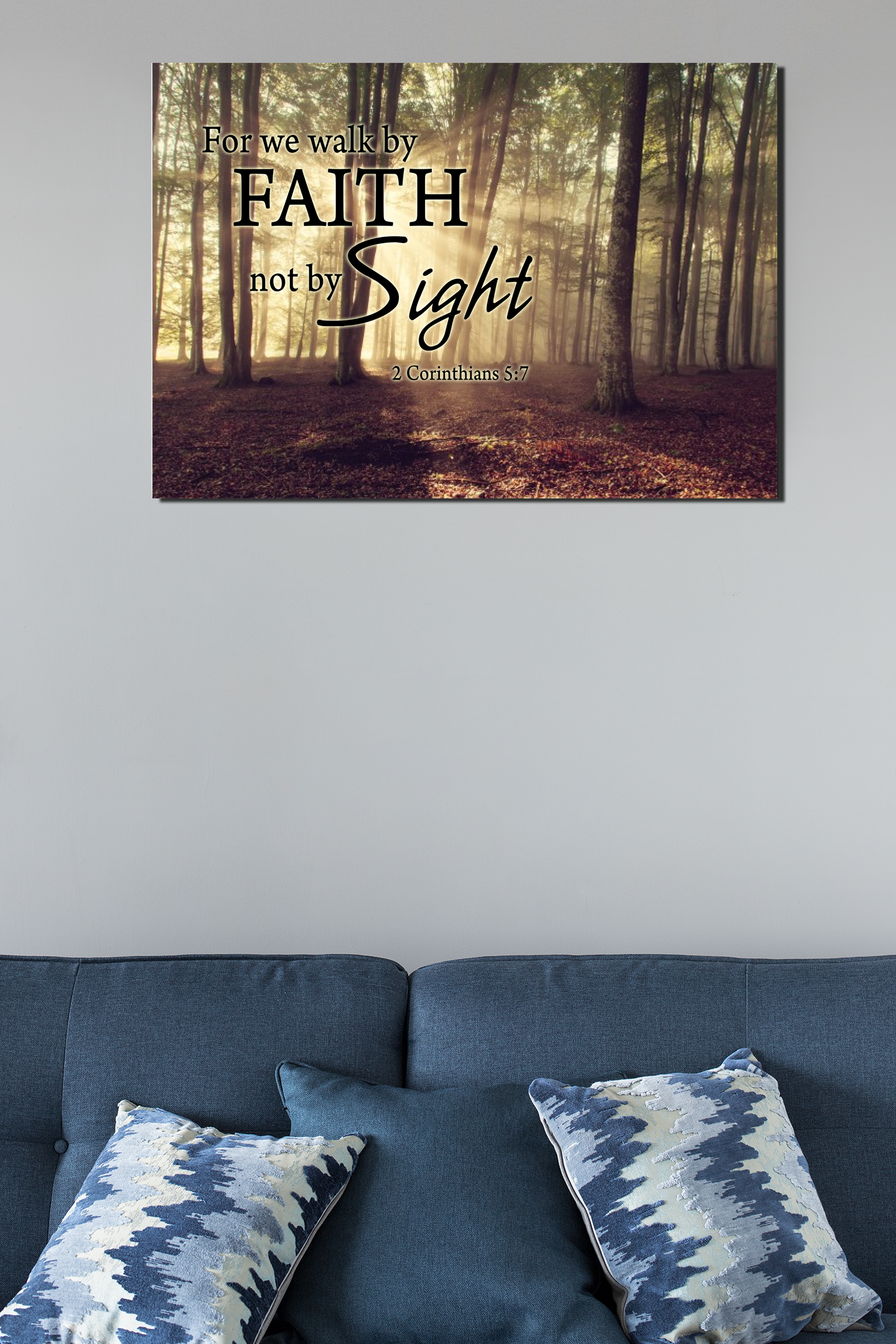 Scripture Walls Faith Not By Sight 2 Corinthians 5:7 Bible Verse Canvas Christian Wall Art Ready to Hang Unframed-Express Your Love Gifts