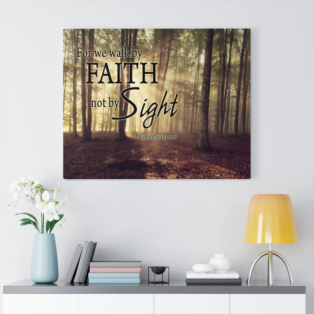 Scripture Walls Faith Not By Sight 2 Corinthians 5:7 Bible Verse Canvas Christian Wall Art Ready to Hang Unframed-Express Your Love Gifts