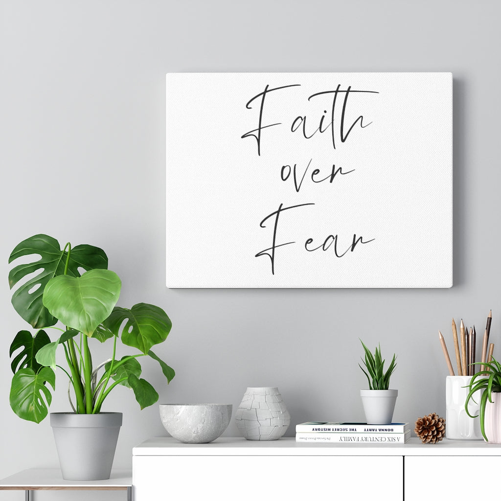 Scripture Walls Faith Over Fear Bible Verse Canvas Christian Wall Art Ready to Hang Unframed-Express Your Love Gifts