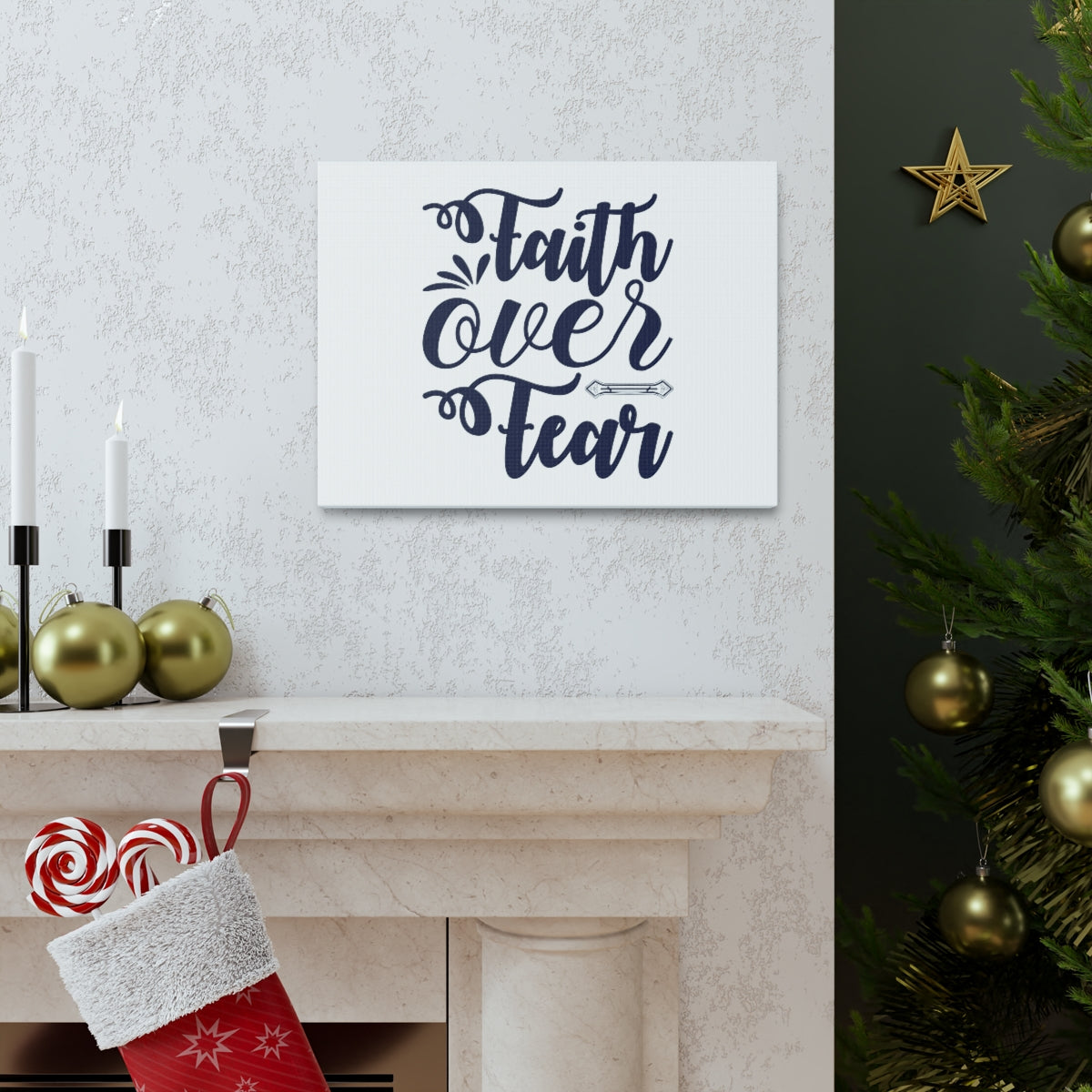 Scripture Walls Faith Over Fear DEUTERONOMY 31:6 Christian Wall Art Bible Verse Print Ready to Hang Unframed-Express Your Love Gifts