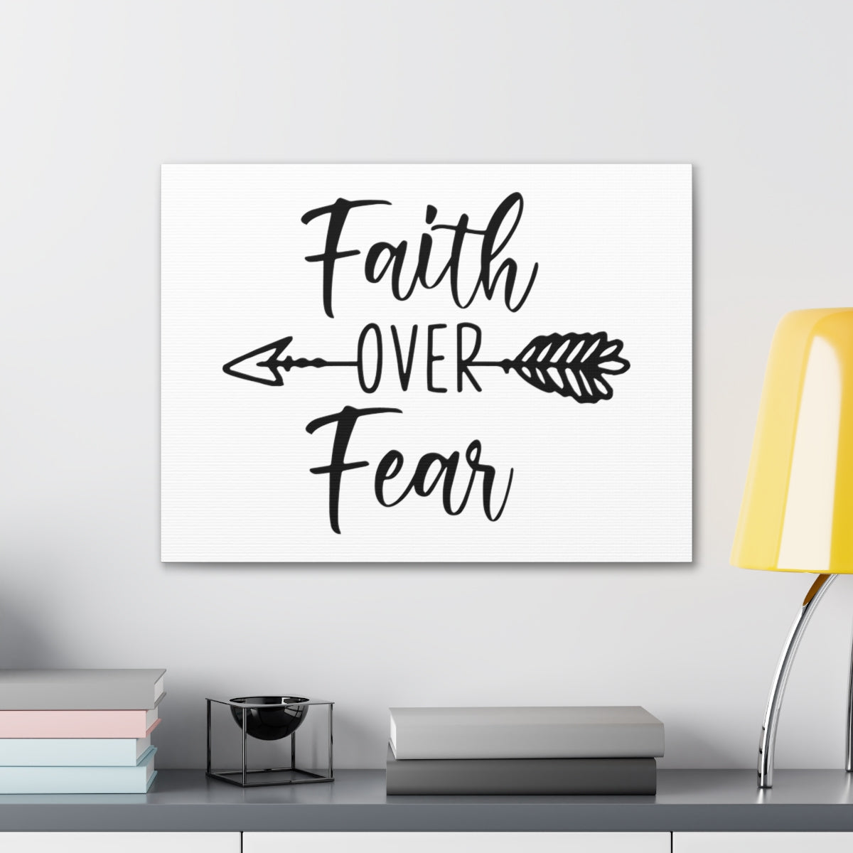 Scripture Walls Faith Over Fear Deuteronomy 31:6 Christian Wall Art Print Ready to Hang Unframed-Express Your Love Gifts