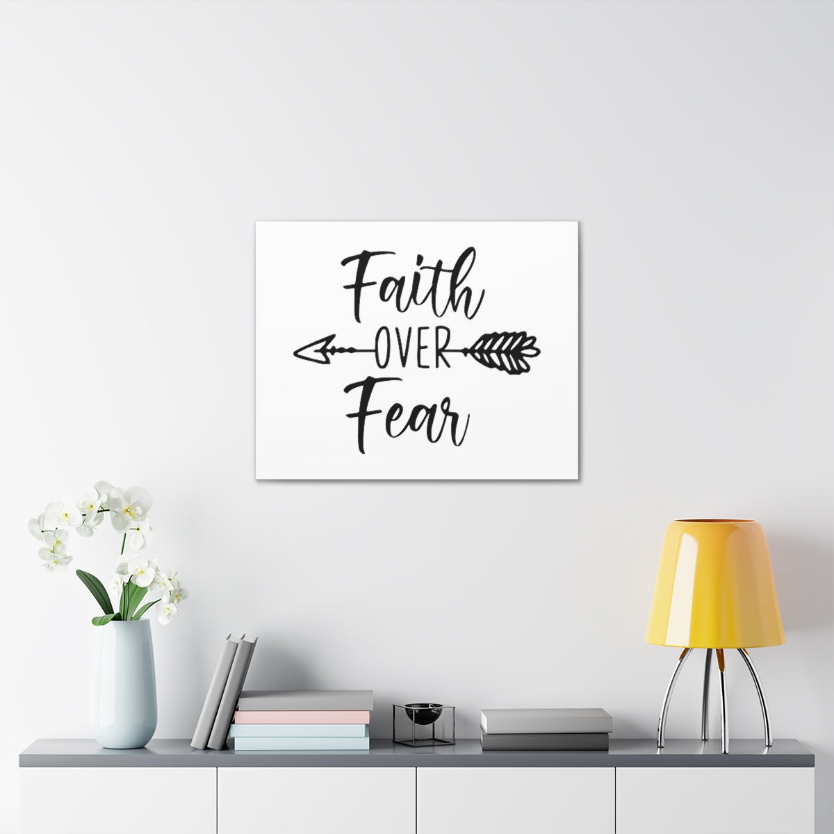 Scripture Walls Faith Over Fear Deuteronomy 31:6 Christian Wall Art Print Ready to Hang Unframed-Express Your Love Gifts