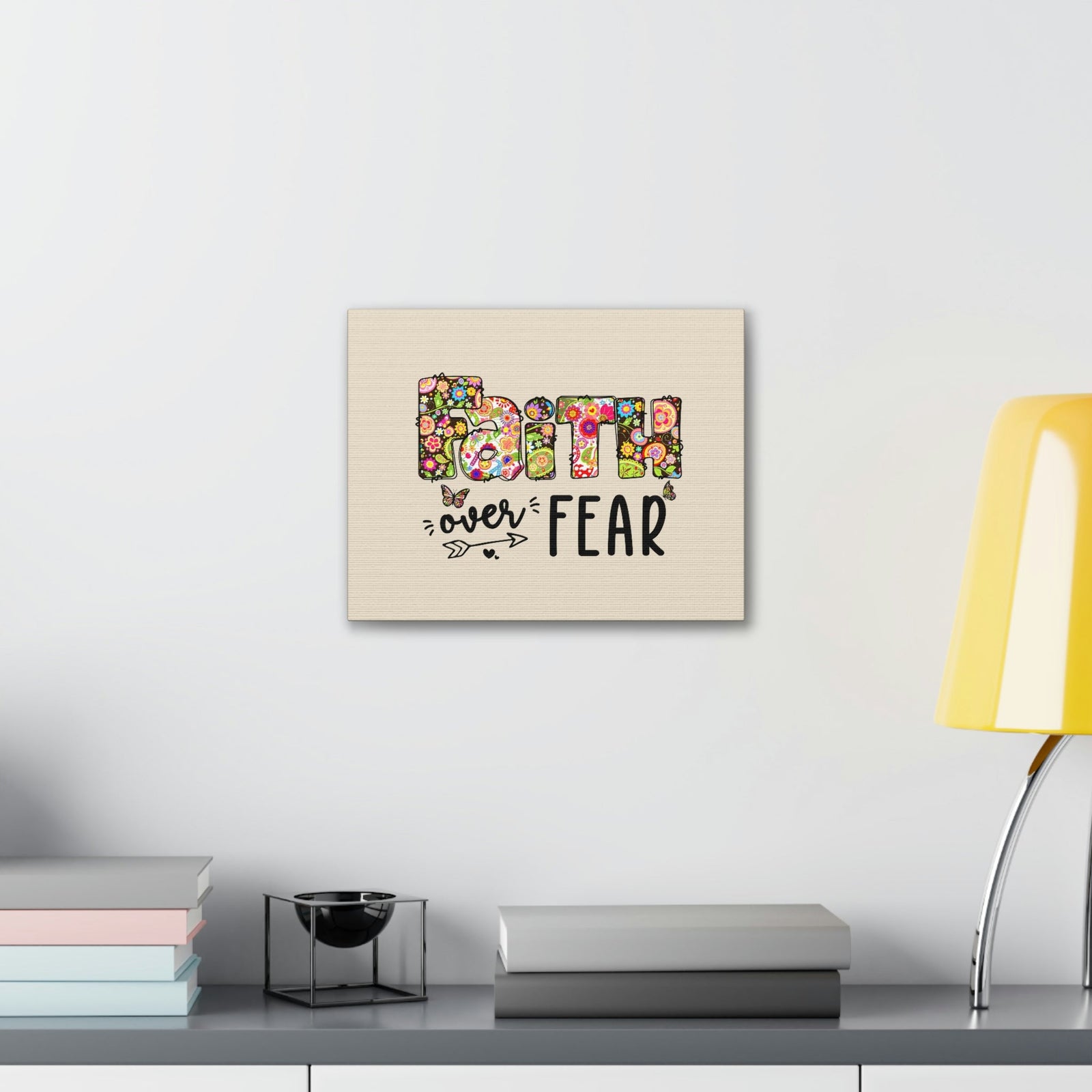 Scripture Walls Faith Over Fear Floral Lamentations 3:57 Bible Verse Canvas Christian Wall Art Ready to Hang Unframed-Express Your Love Gifts
