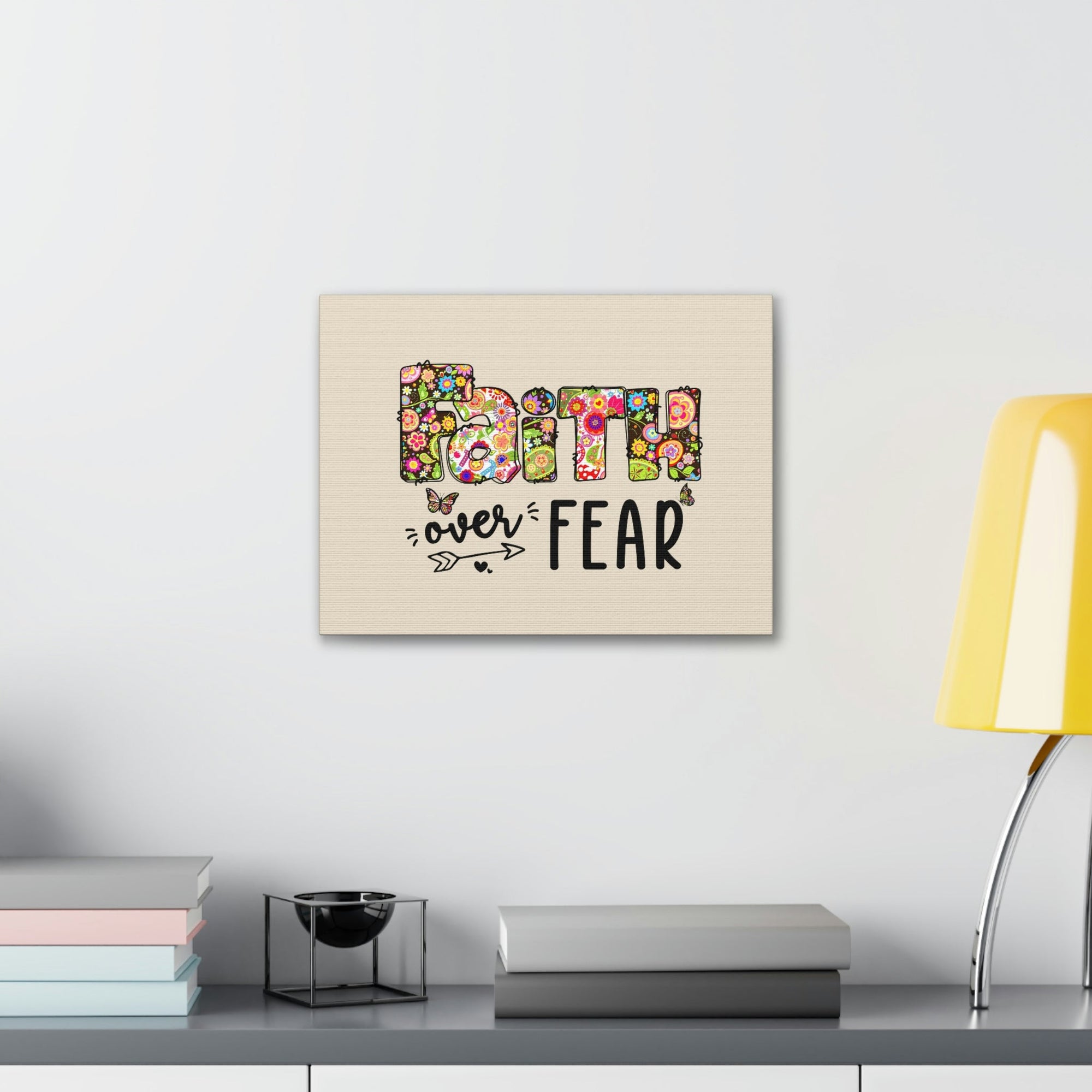 Scripture Walls Faith Over Fear Floral Lamentations 3:57 Bible Verse Canvas Christian Wall Art Ready to Hang Unframed-Express Your Love Gifts