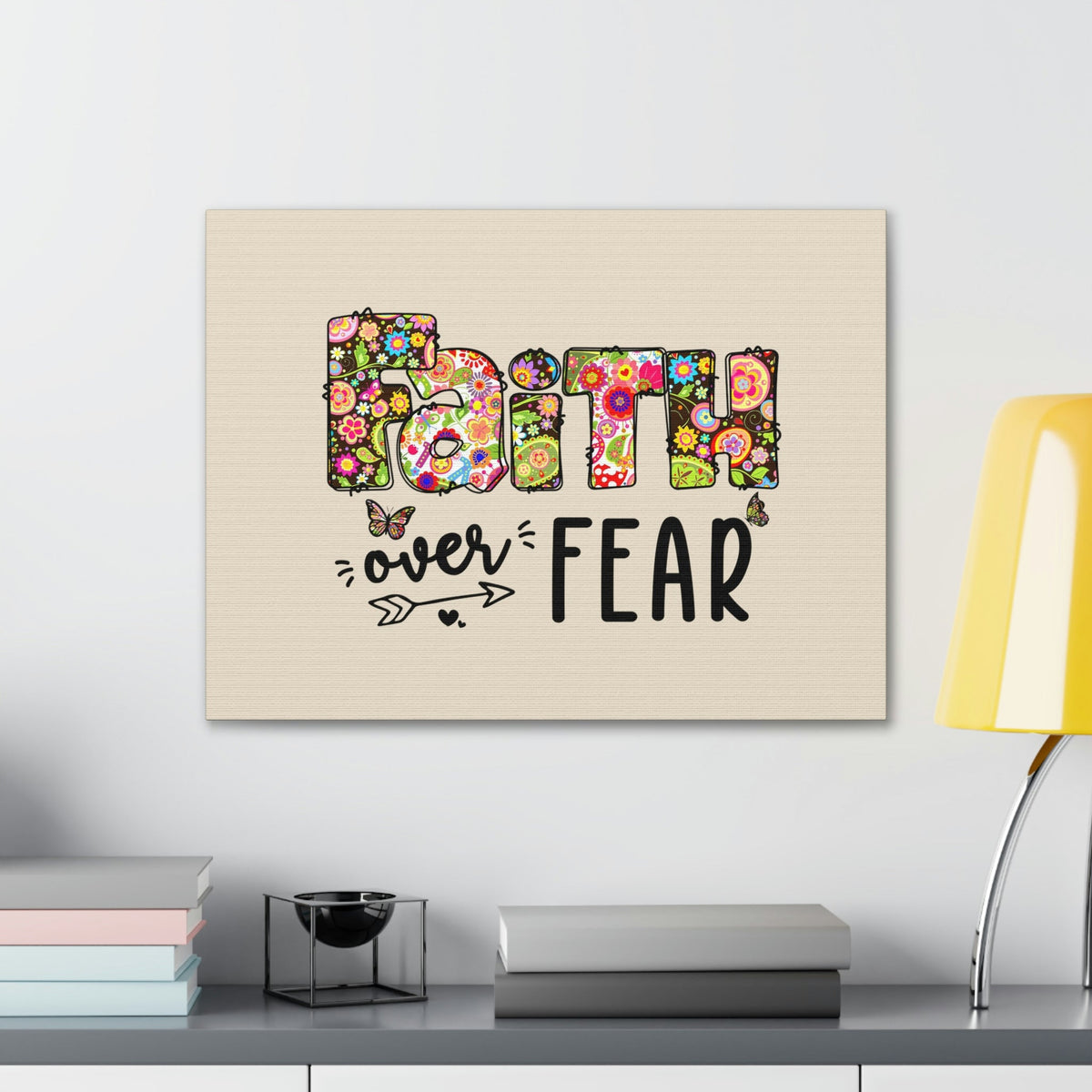Scripture Walls Faith Over Fear Floral Lamentations 3:57 Bible Verse Canvas Christian Wall Art Ready to Hang Unframed-Express Your Love Gifts