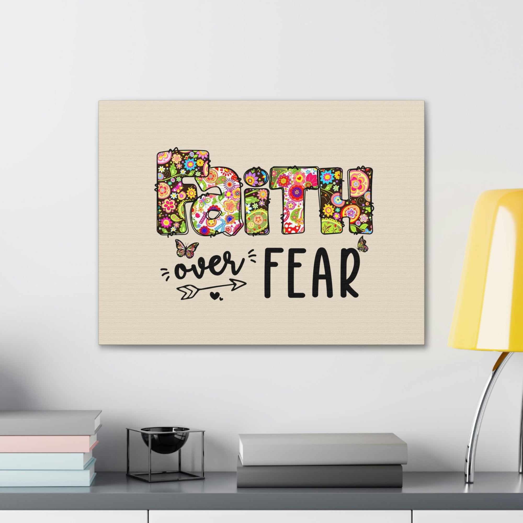 Scripture Walls Faith Over Fear Floral Lamentations 3:57 Bible Verse Canvas Christian Wall Art Ready to Hang Unframed-Express Your Love Gifts