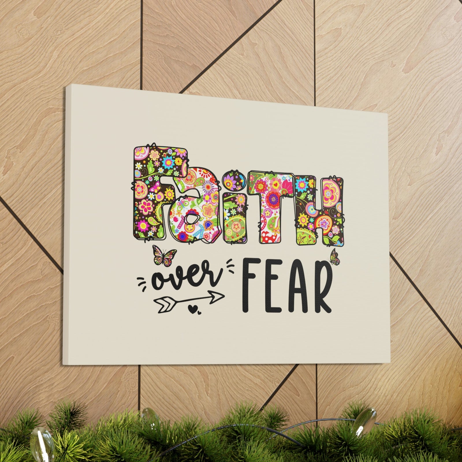 Scripture Walls Faith Over Fear Floral Lamentations 3:57 Bible Verse Canvas Christian Wall Art Ready to Hang Unframed-Express Your Love Gifts