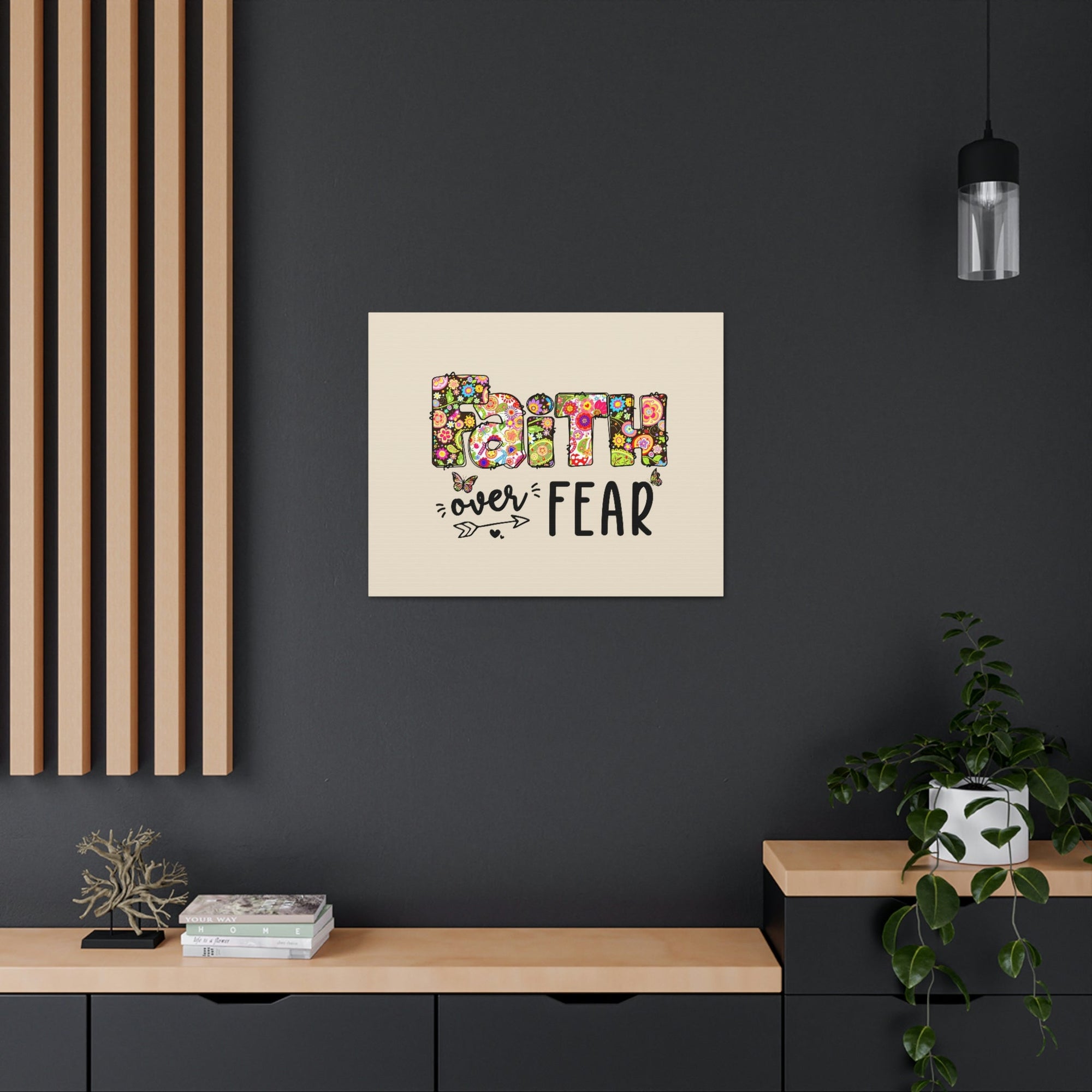 Scripture Walls Faith Over Fear Floral Lamentations 3:57 Bible Verse Canvas Christian Wall Art Ready to Hang Unframed-Express Your Love Gifts