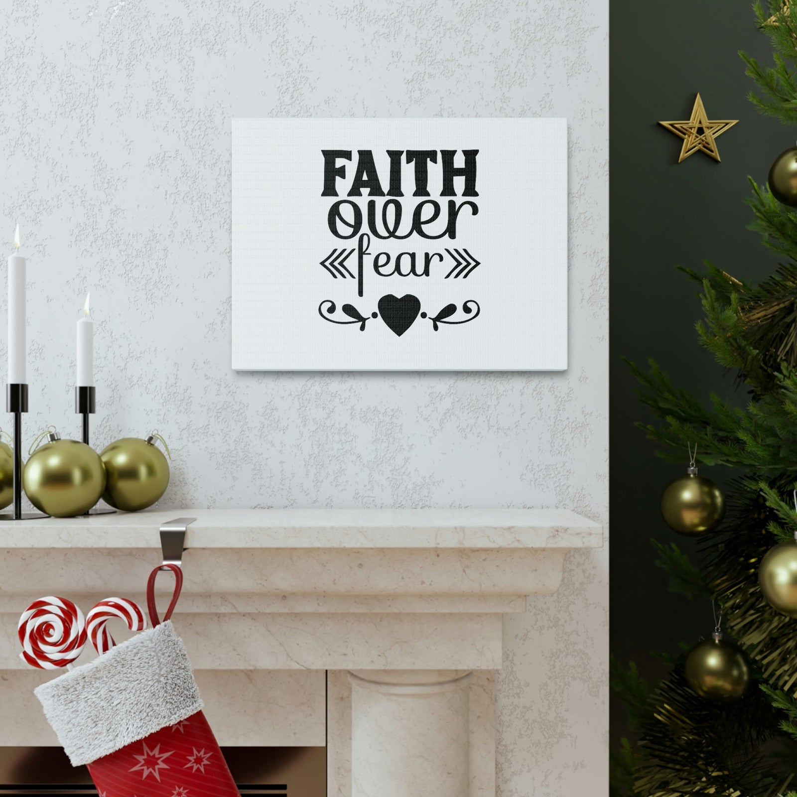 Scripture Walls Faith Over Fear Hebrews 11:1 Christian Wall Art Bible Verse Print Ready to Hang Unframed-Express Your Love Gifts