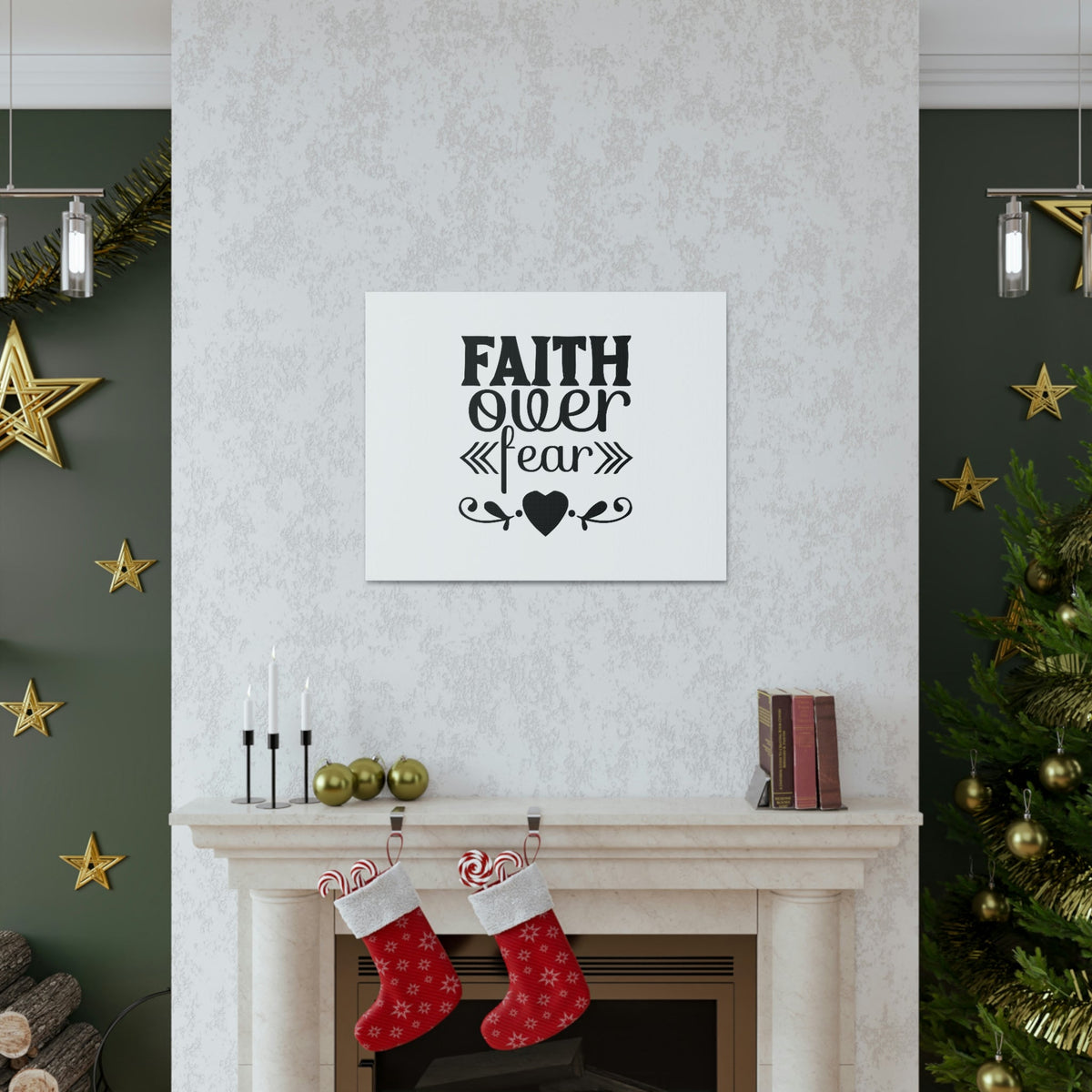 Scripture Walls Faith Over Fear Hebrews 11:1 Christian Wall Art Bible Verse Print Ready to Hang Unframed-Express Your Love Gifts