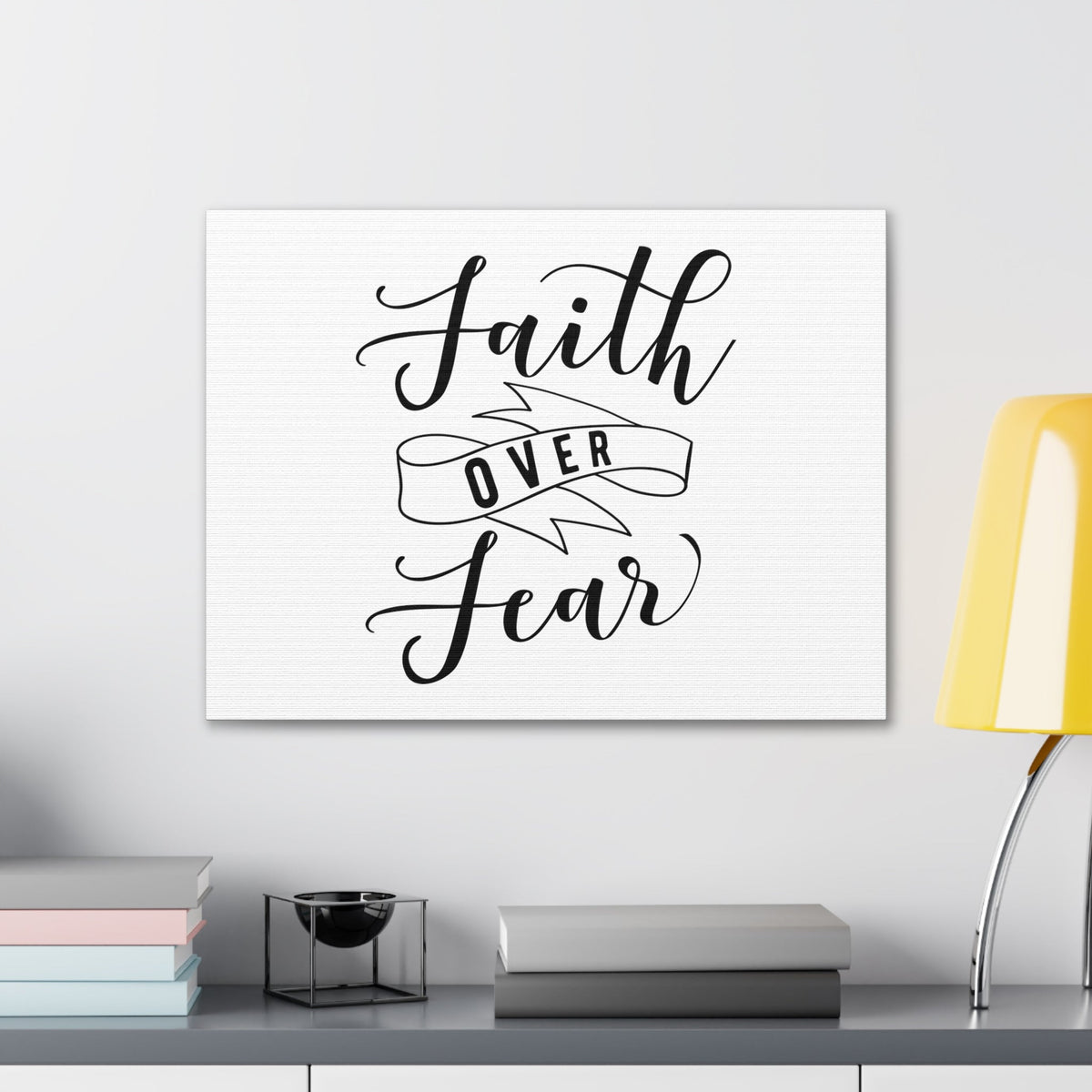 Scripture Walls Faith Over Fear Isaiah 41:10 Ribbon Christian Wall Art Bible Verse Print Ready to Hang Unframed-Express Your Love Gifts