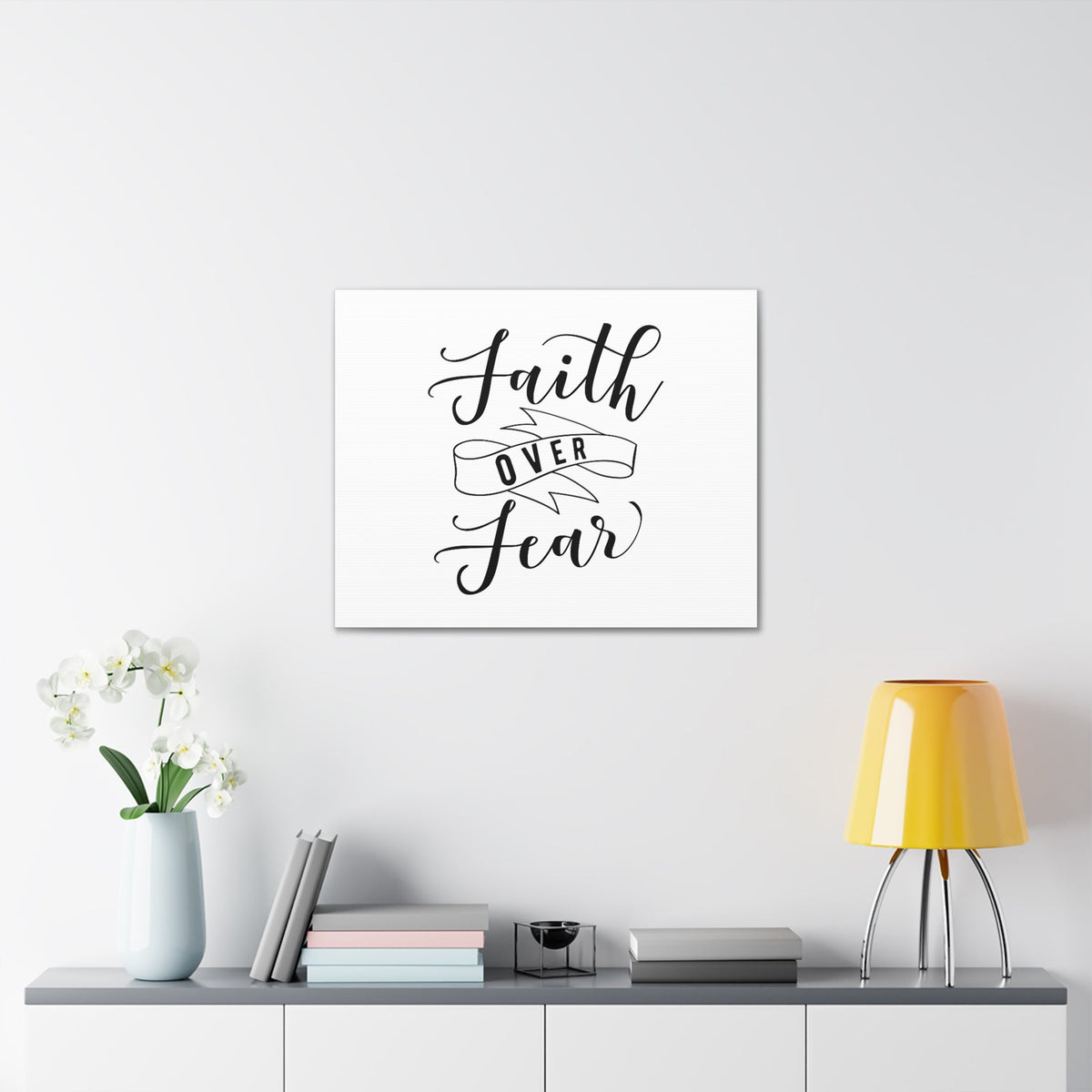 Scripture Walls Faith Over Fear Isaiah 41:10 Ribbon Christian Wall Art Bible Verse Print Ready to Hang Unframed-Express Your Love Gifts