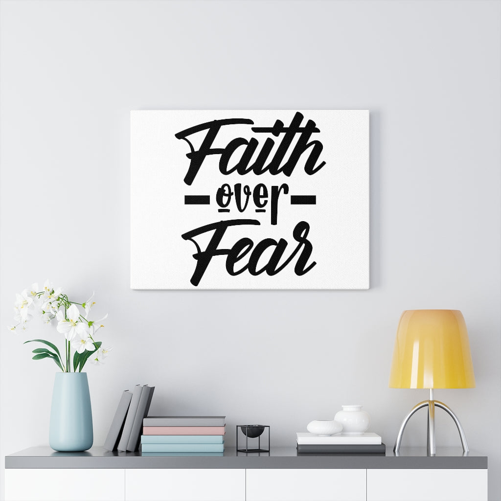 Scripture Walls Faith Over Fear Line Bible Verse Canvas Christian Wall Art Ready to Hang Unframed-Express Your Love Gifts