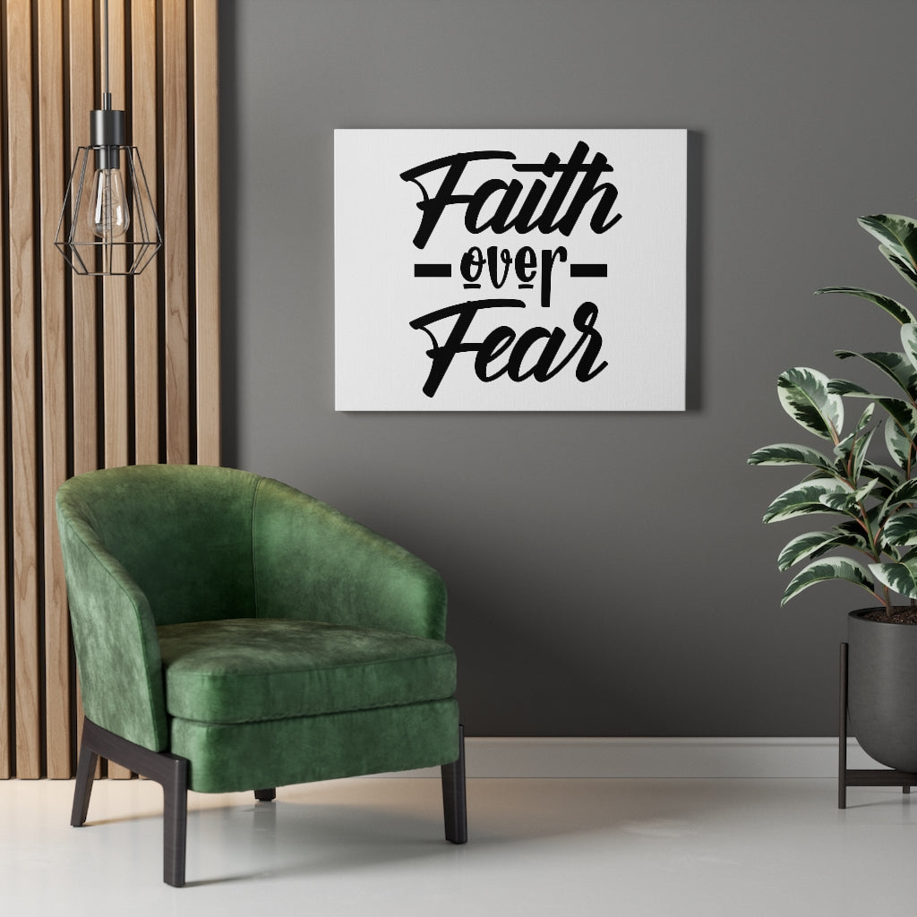 Scripture Walls Faith Over Fear Line Bible Verse Canvas Christian Wall Art Ready to Hang Unframed-Express Your Love Gifts