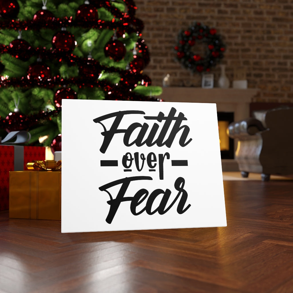 Scripture Walls Faith Over Fear Line Bible Verse Canvas Christian Wall Art Ready to Hang Unframed-Express Your Love Gifts