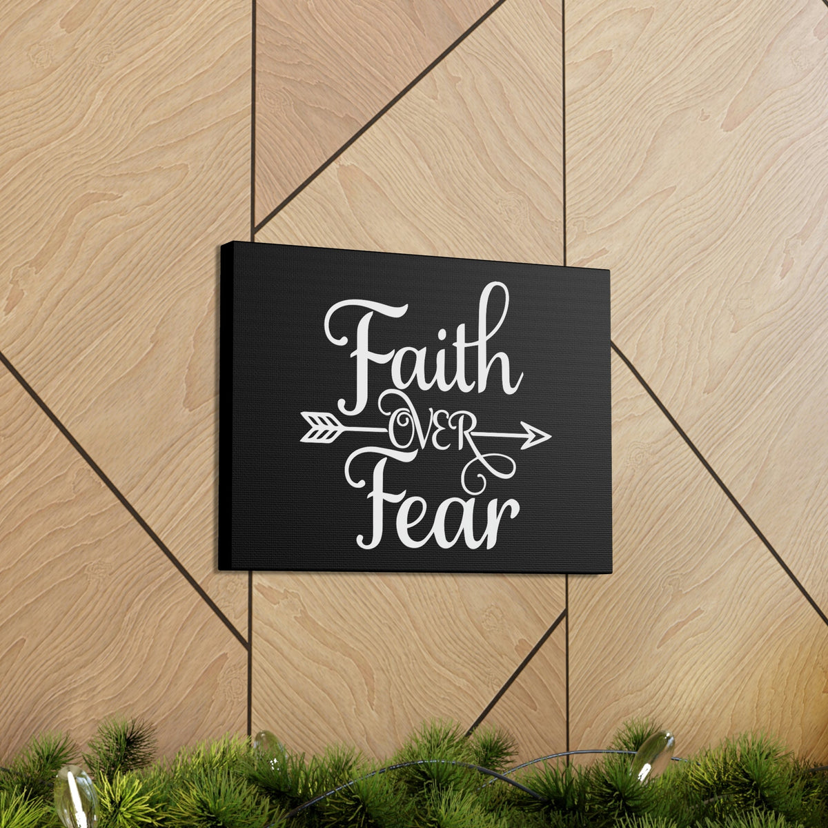 Scripture Walls Faith Over Fear Mark 4:40 Arrow Cursive Christian Wall Art Bible Verse Print Ready to Hang Unframed-Express Your Love Gifts