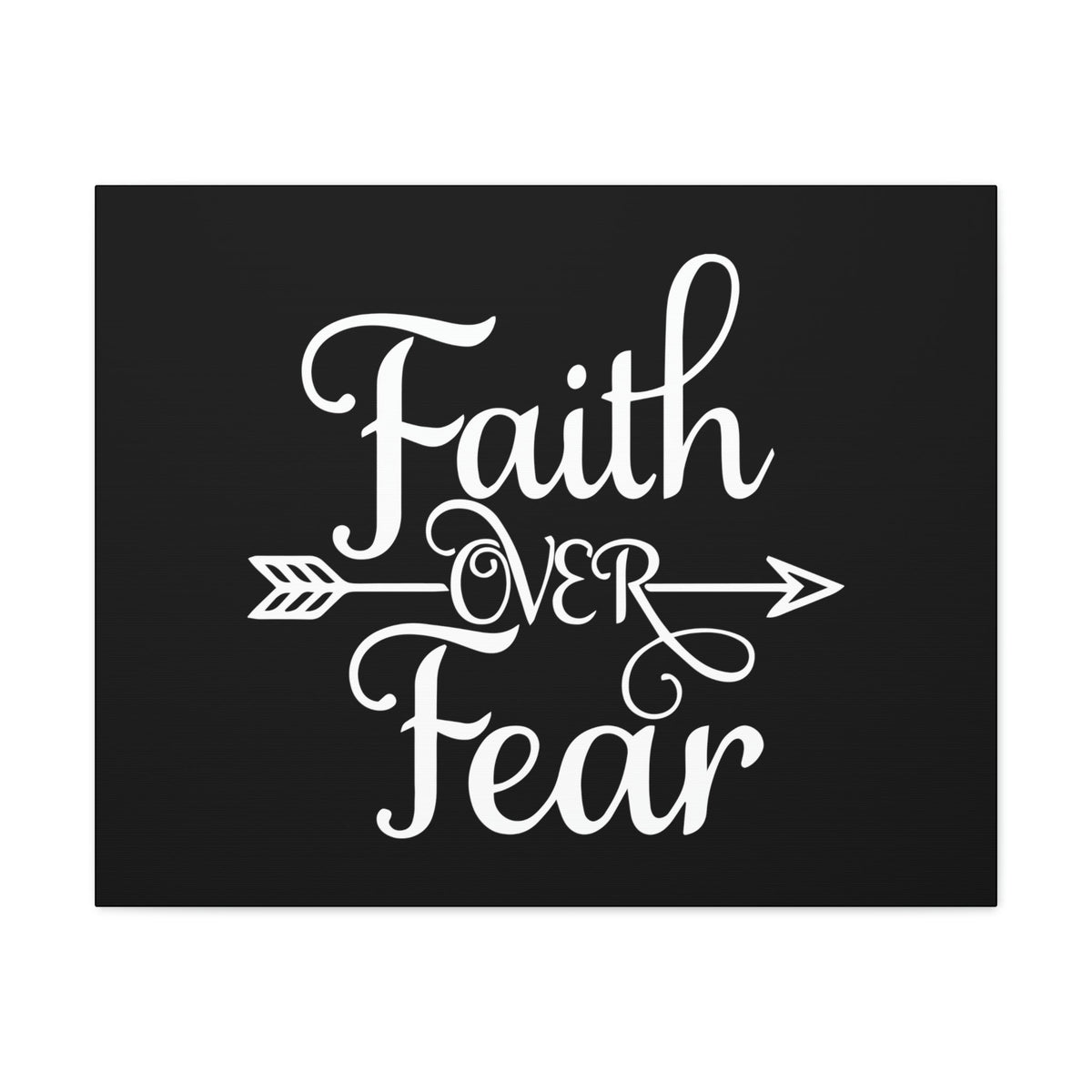 Scripture Walls Faith Over Fear Mark 4:40 Arrow Cursive Christian Wall Art Bible Verse Print Ready to Hang Unframed-Express Your Love Gifts