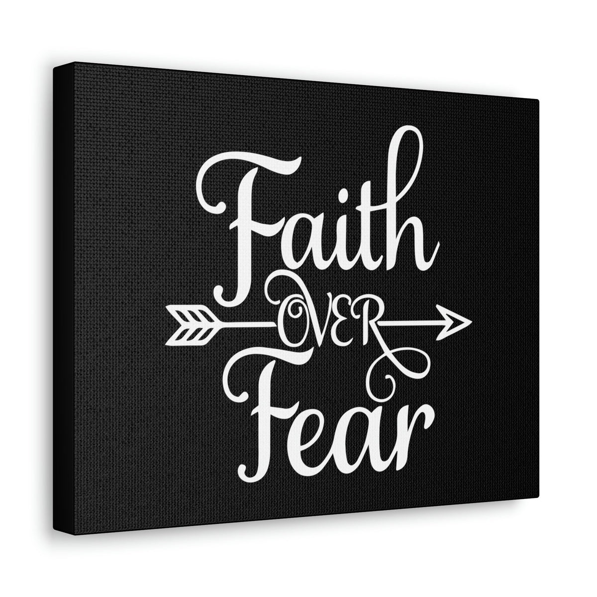 Scripture Walls Faith Over Fear Mark 4:40 Arrow Cursive Christian Wall Art Bible Verse Print Ready to Hang Unframed-Express Your Love Gifts