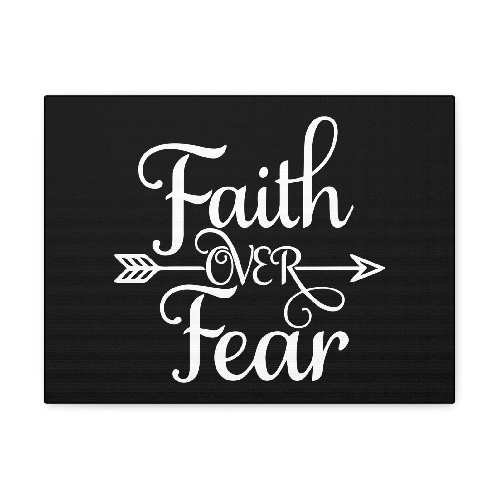Scripture Walls Faith Over Fear Mark 4:40 Arrow Cursive Christian Wall Art Bible Verse Print Ready to Hang Unframed-Express Your Love Gifts