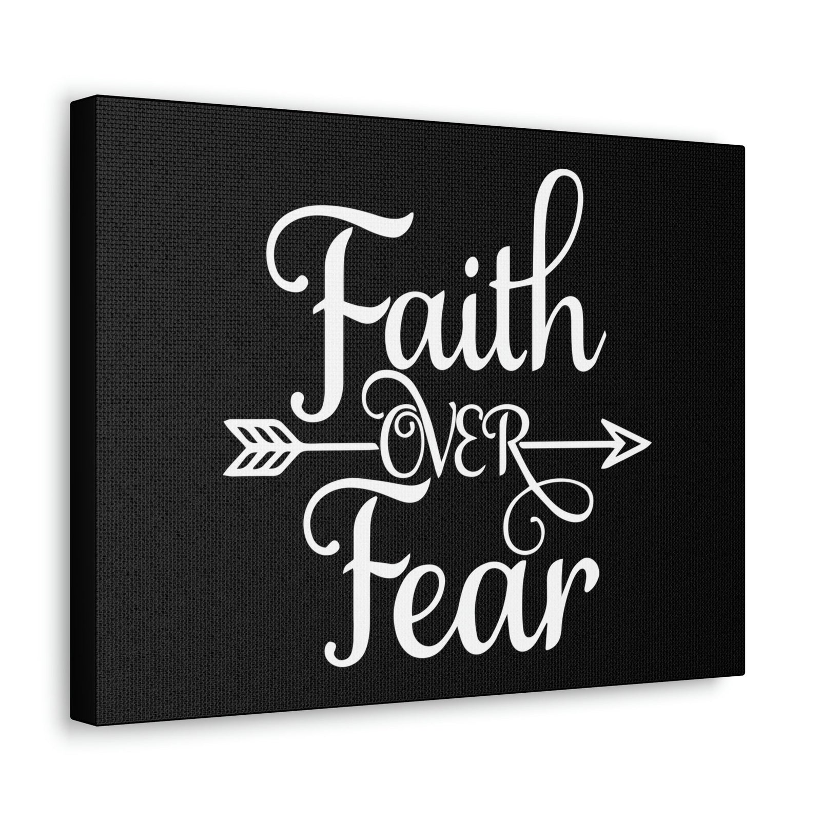 Scripture Walls Faith Over Fear Mark 4:40 Arrow Cursive Christian Wall Art Bible Verse Print Ready to Hang Unframed-Express Your Love Gifts