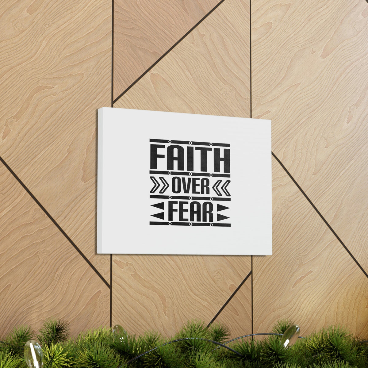 Scripture Walls Faith Over Fear Mark 4:40 Arrow White Christian Wall Art Bible Verse Print Ready to Hang Unframed-Express Your Love Gifts
