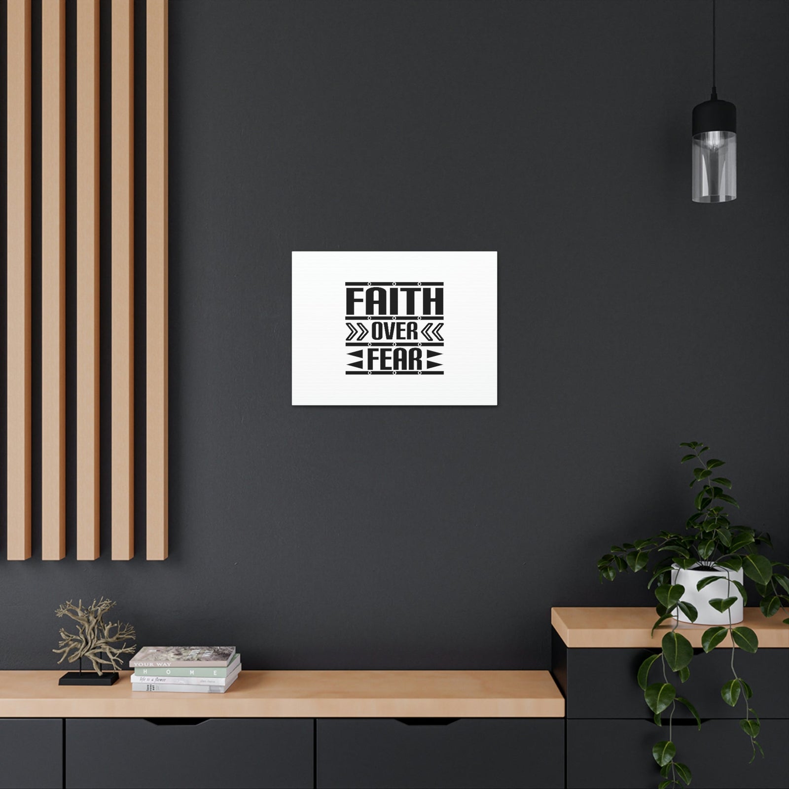 Scripture Walls Faith Over Fear Mark 4:40 Arrow White Christian Wall Art Bible Verse Print Ready to Hang Unframed-Express Your Love Gifts